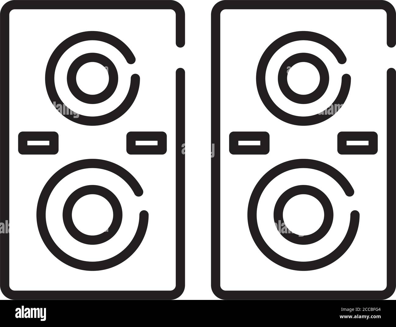 speakers audio line style icon vector illustration design Stock Vector