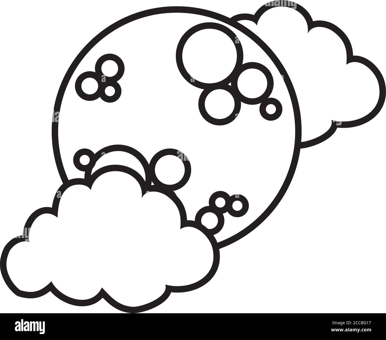 moon and clouds line style icon vector illustration design Stock Vector ...