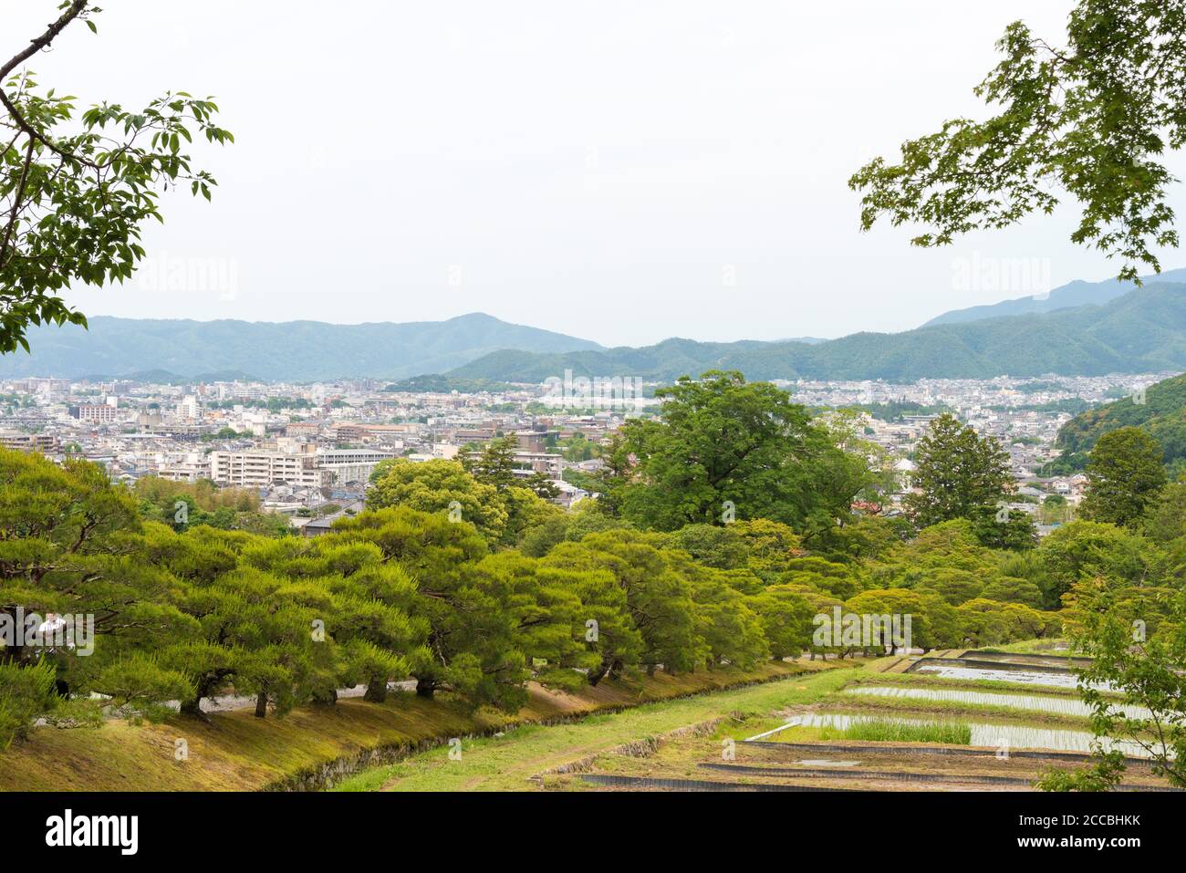 Kyoto, Japan - Landscape view from Shugakuin Imperial Villa (Shugakuin Rikyu) in Kyoto, Japan. Stock Photo