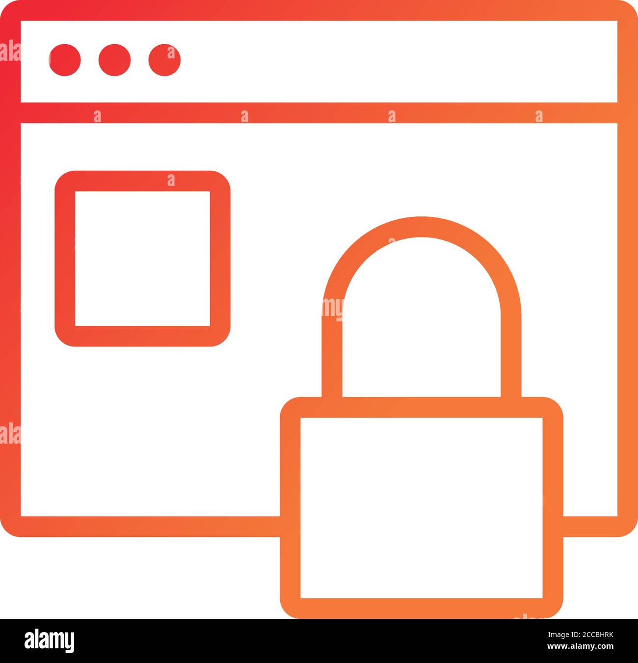 webpage template with padlock gradient style icon vector illustration design Stock Vector