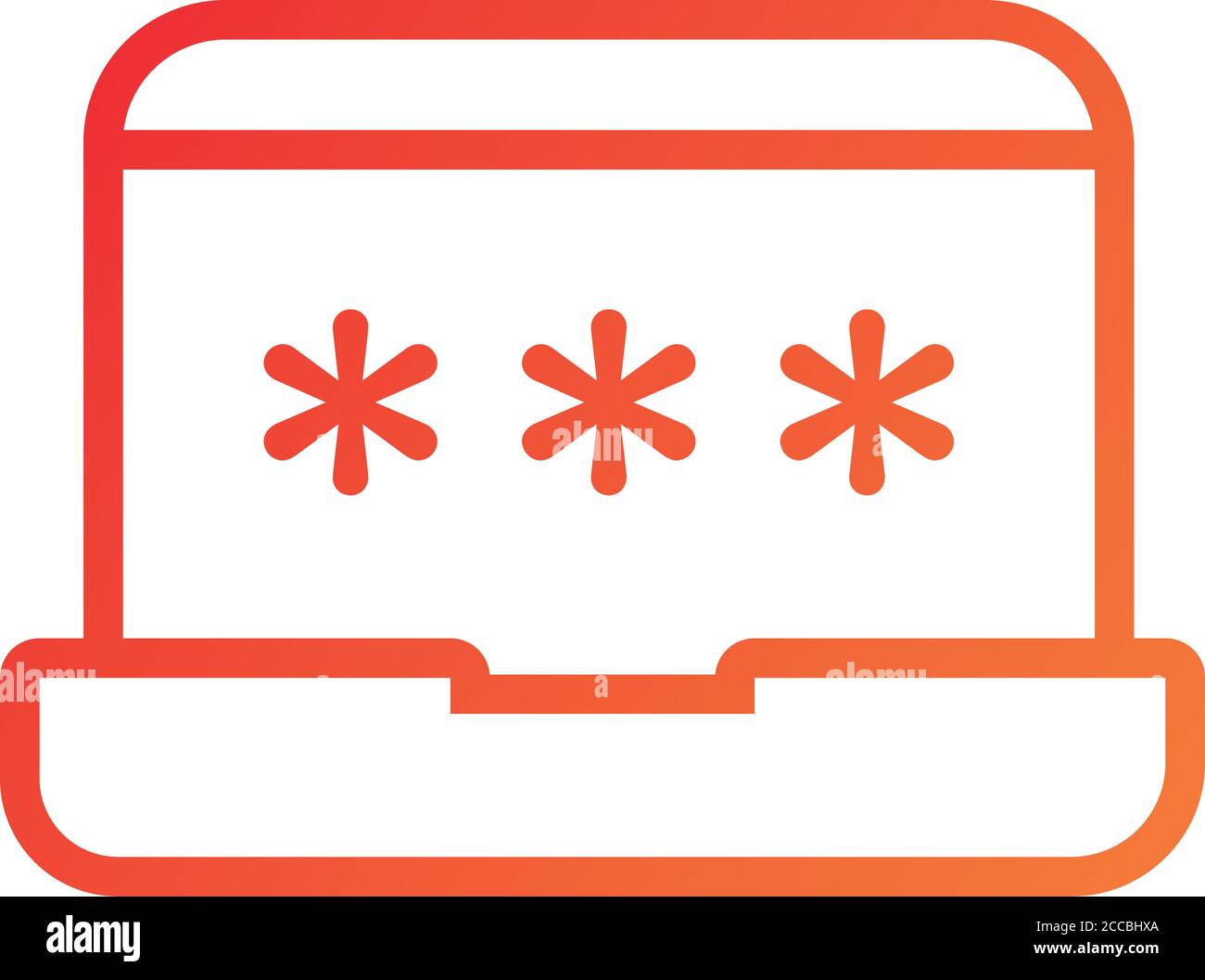 laptop computer with password gradient style icon vector illustration design Stock Vector