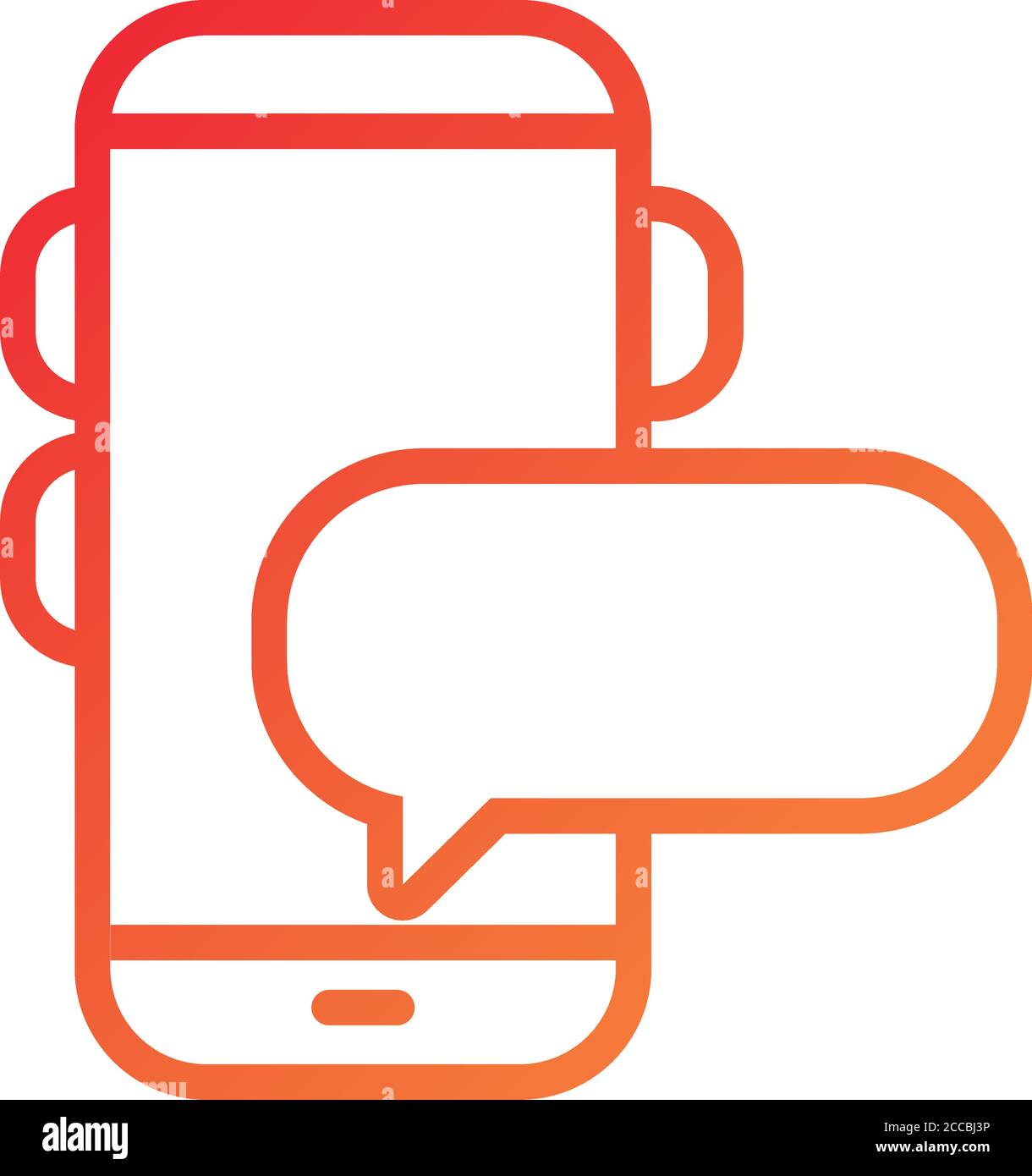 smartphone device with speech bubble gradient style icon vector ...