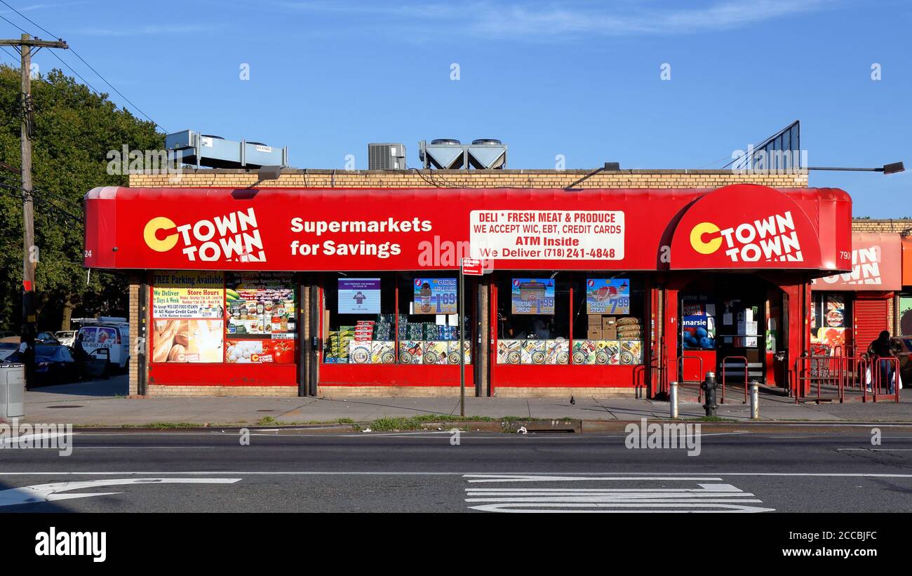 CTown Supermarkets, 7924 Flatlands Ave, Brooklyn, NY. exterior storefront of a supermarket in the Carnarsie neighborhood. Stock Photo