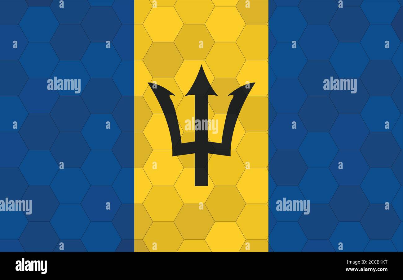 Barbados Flag Illustration Futuristic Barbadian Flag Graphic With Barbados Flag Illustration Futuristic Barbadian Flag Graphic With