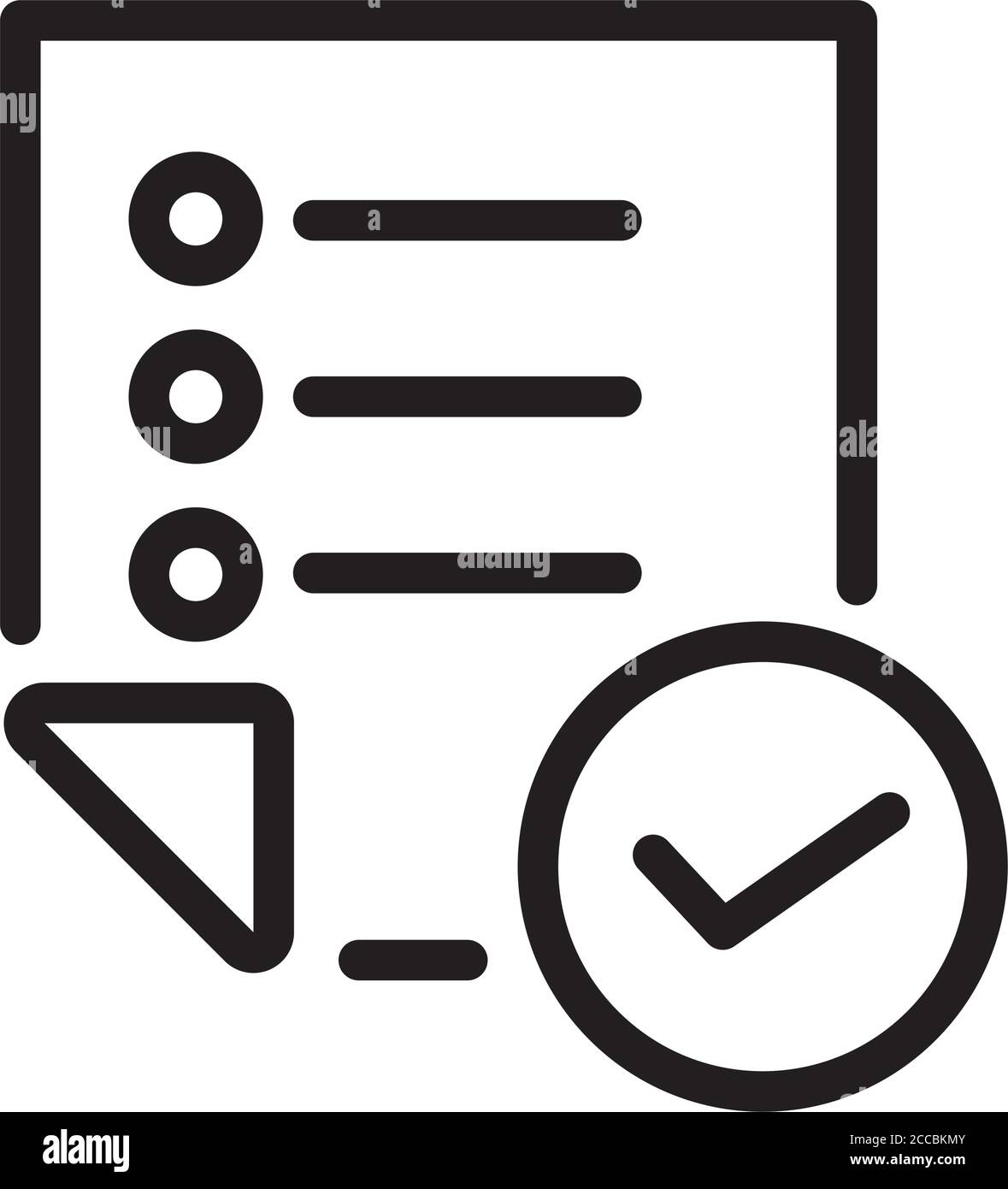 paper document file with check symbol line style icon vector ...