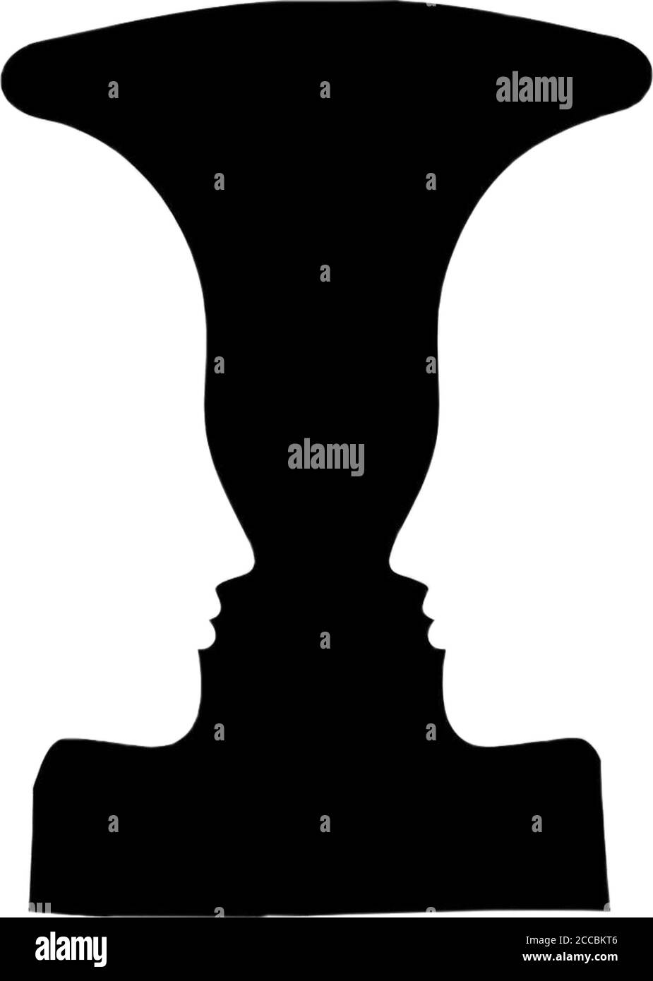 Figure-ground perception, face and vase. Figure-ground organization. Perceptual grouping. In Gestalt Psychology identifying a figure from background Stock Photo