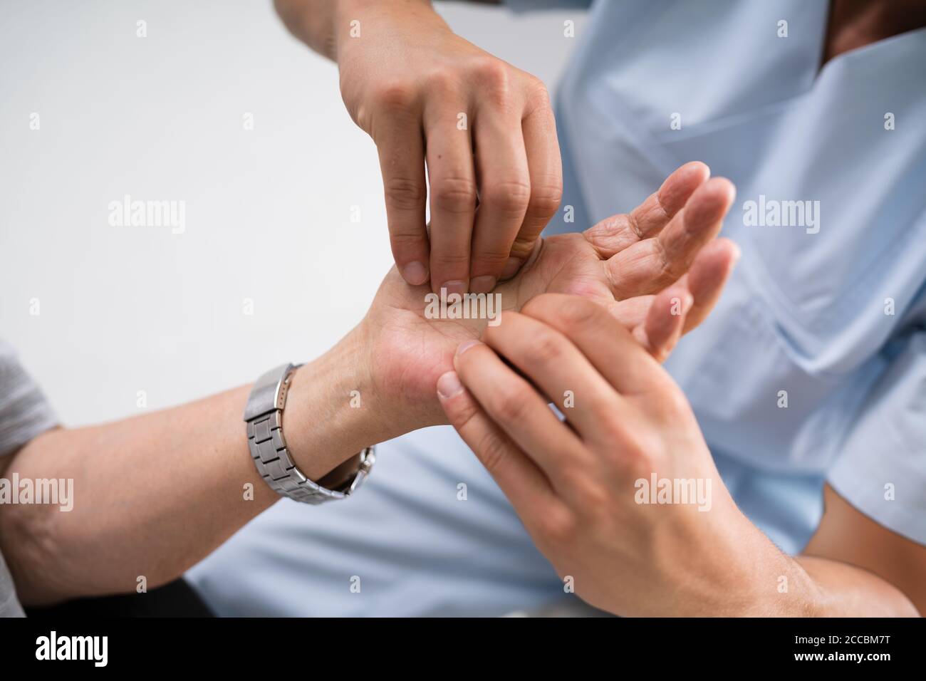 Older Retirement Healthcare Patient Medical Treatment By Nurse Stock