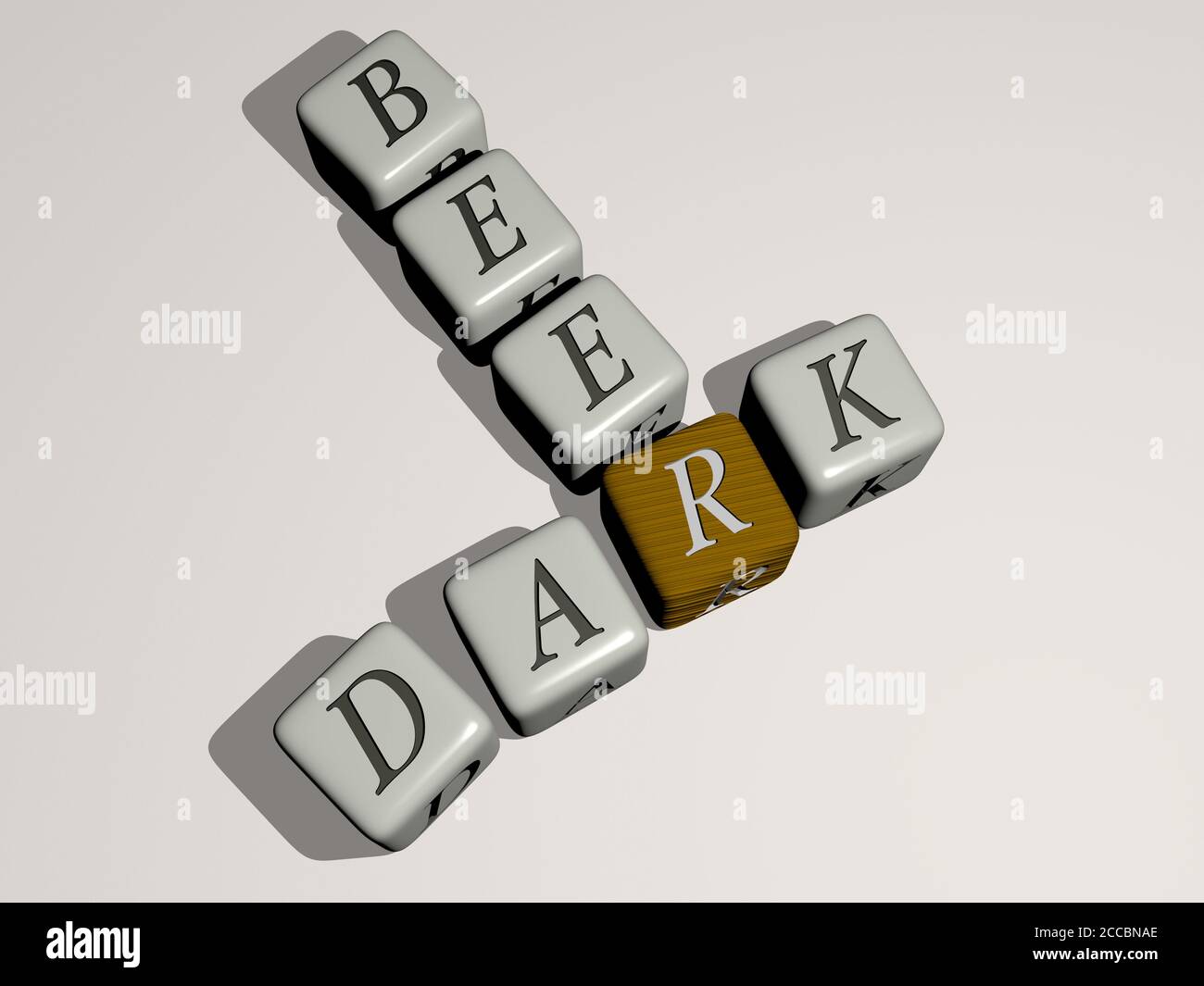 dark beer crossword by cubic dice letters 3D illustration Stock Photo dark beer crossword by cubic dice letters 3D illustration Stock Photo
