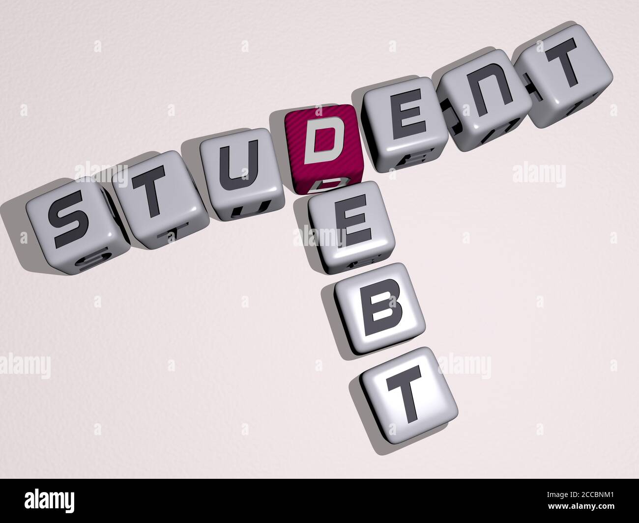student debt crossword by cubic dice letters 3D illustration Stock student debt crossword by cubic dice letters 3D illustration Stock