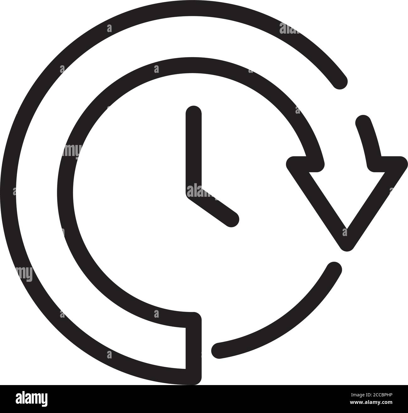 time watch with arrow around line style icon vector illustration design ...