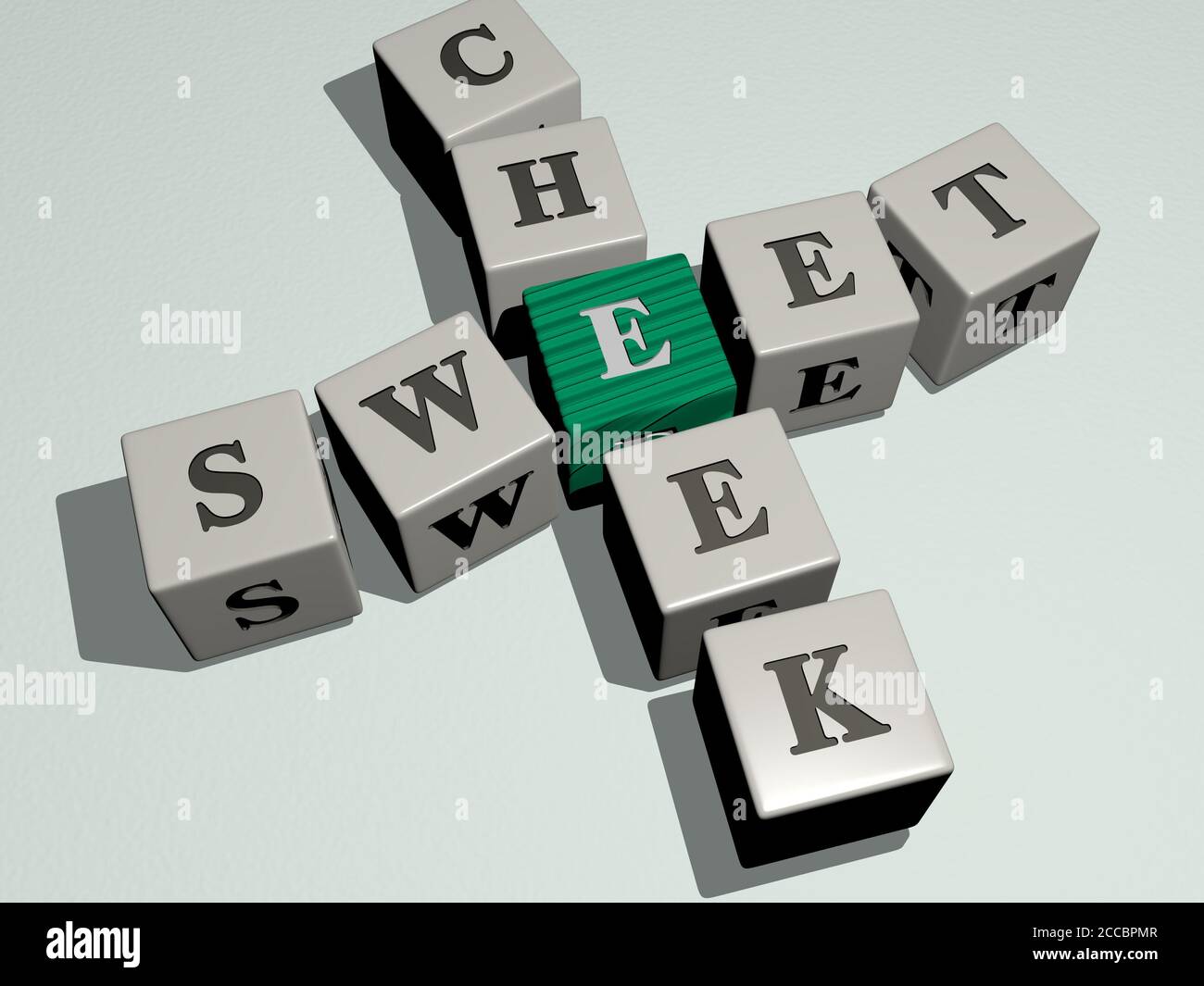 SWEET CHEEK crossword by cubic dice letters 3D illustration Stock SWEET CHEEK crossword by cubic dice letters 3D illustration Stock