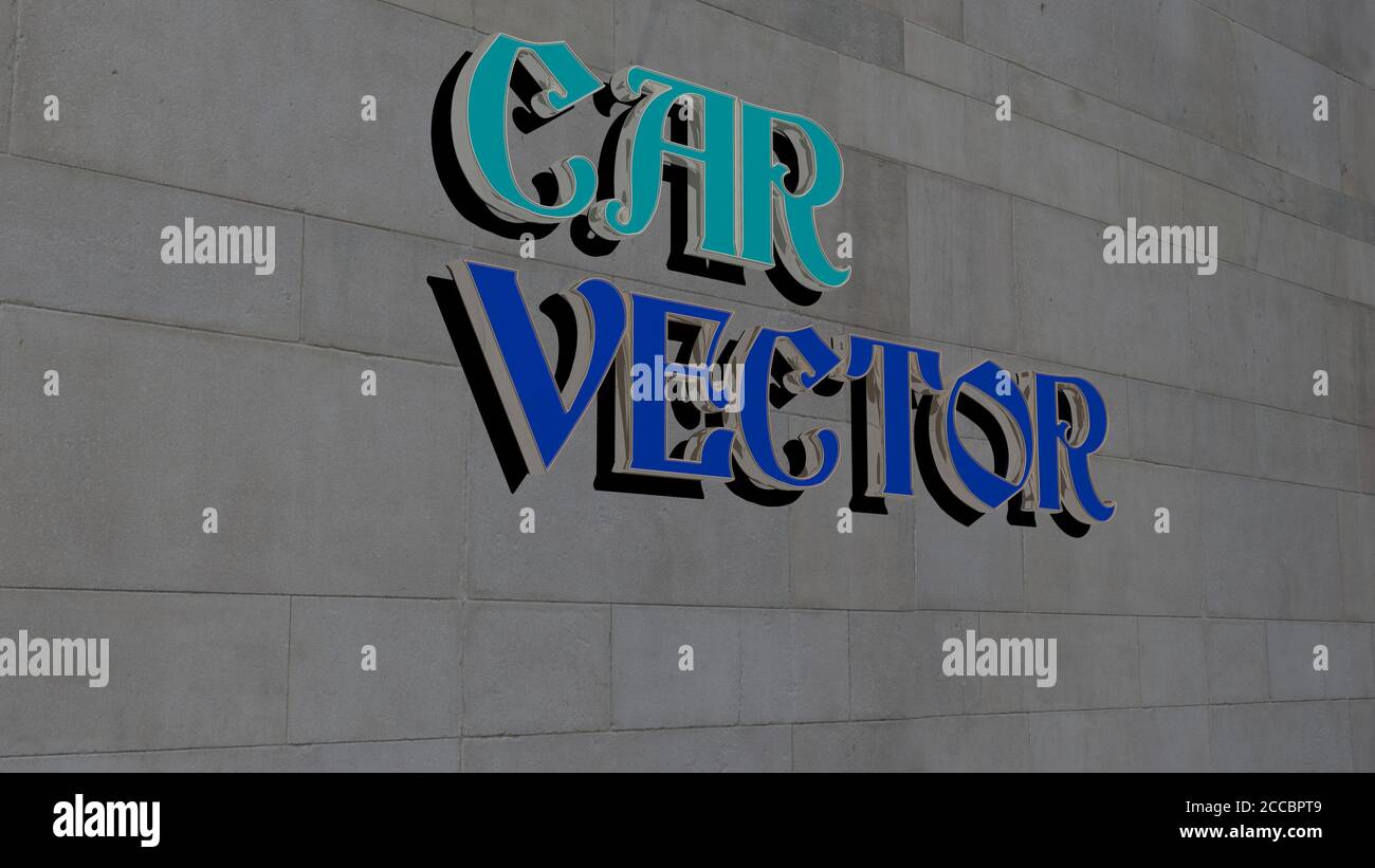 CAR VECTOR text on textured wall, 3D illustration Stock Photo - Alamy