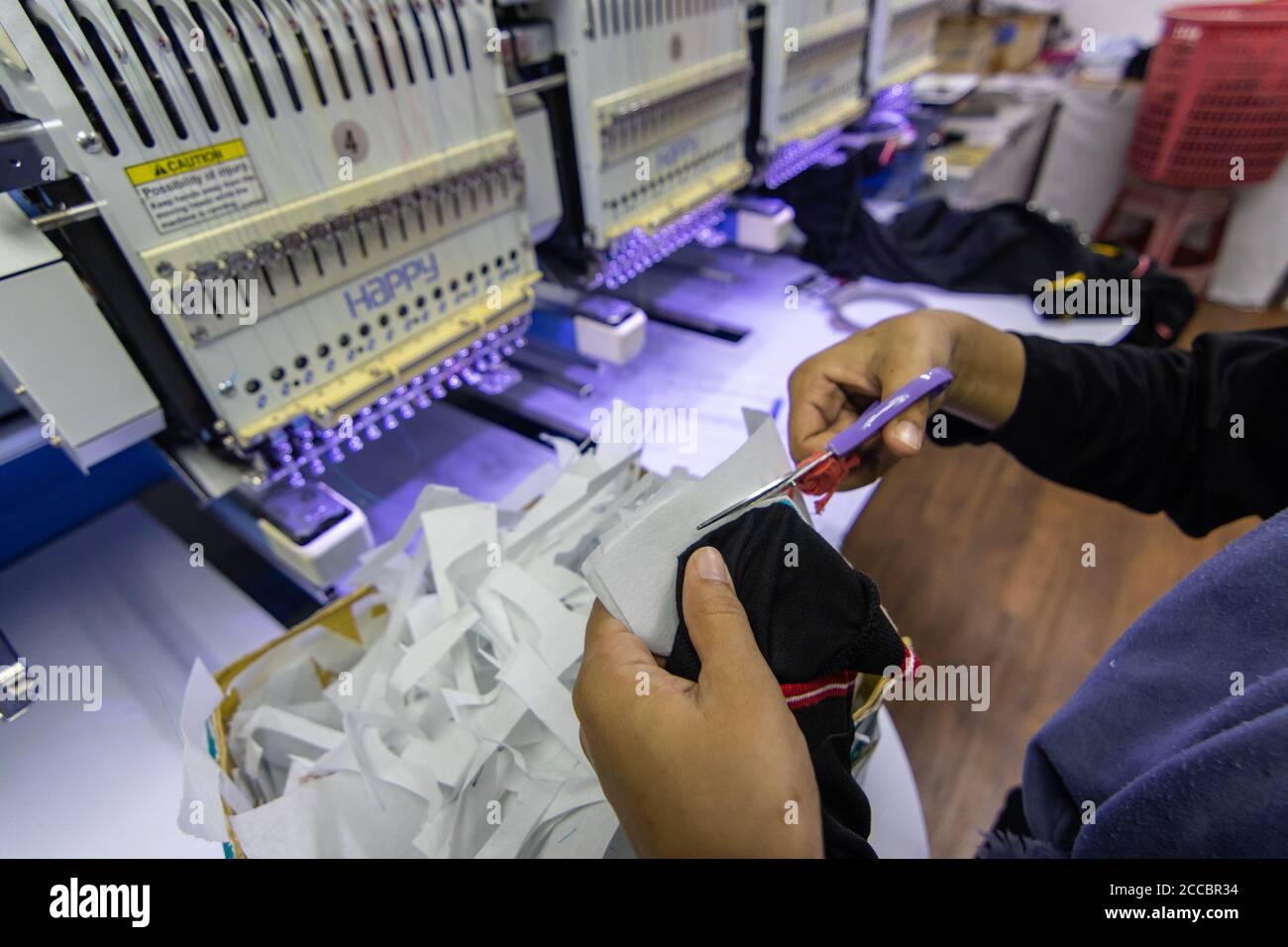 Kota Kinabalu Sabah Malaysia March 16 2019 Embroidery Machine