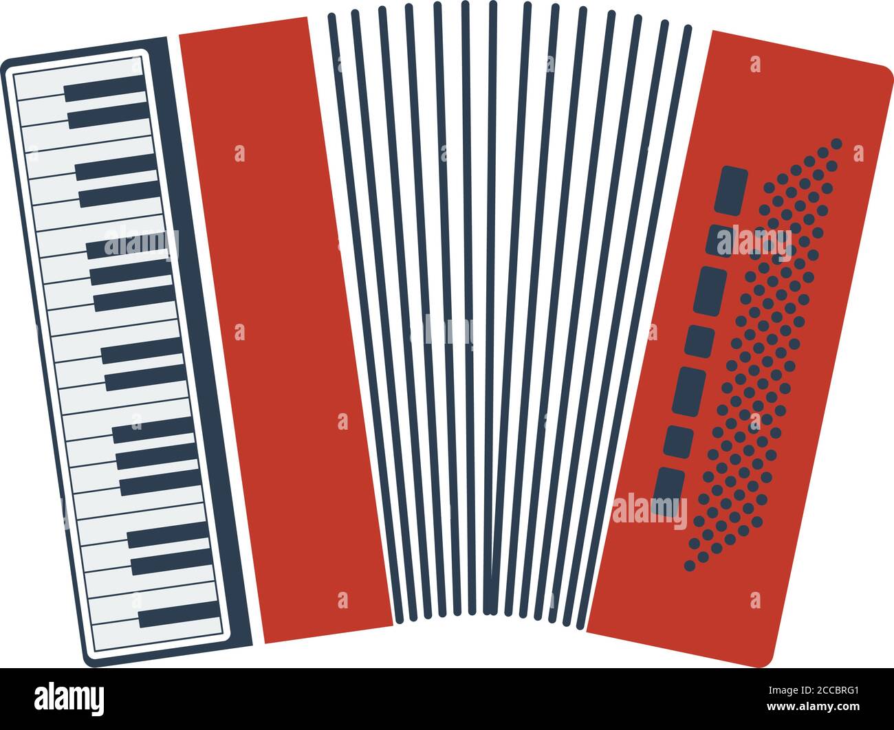 Accordion Icon. Flat Color Design. Vector Illustration. Stock Vector