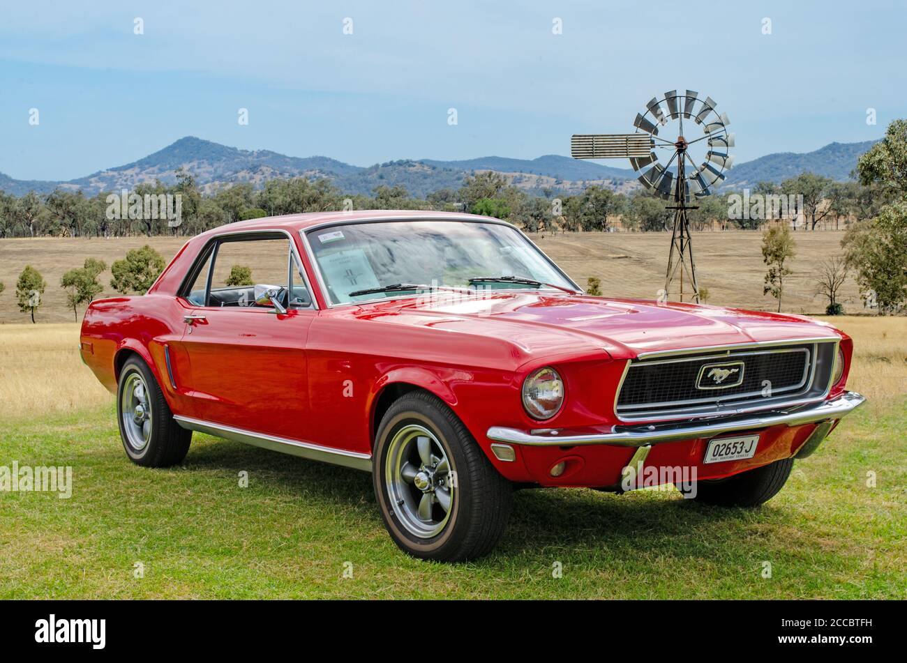 Bright Red 1968 Ford Mustang V8 First Generation Hardtop Coupe Stock Photo  - Alamy