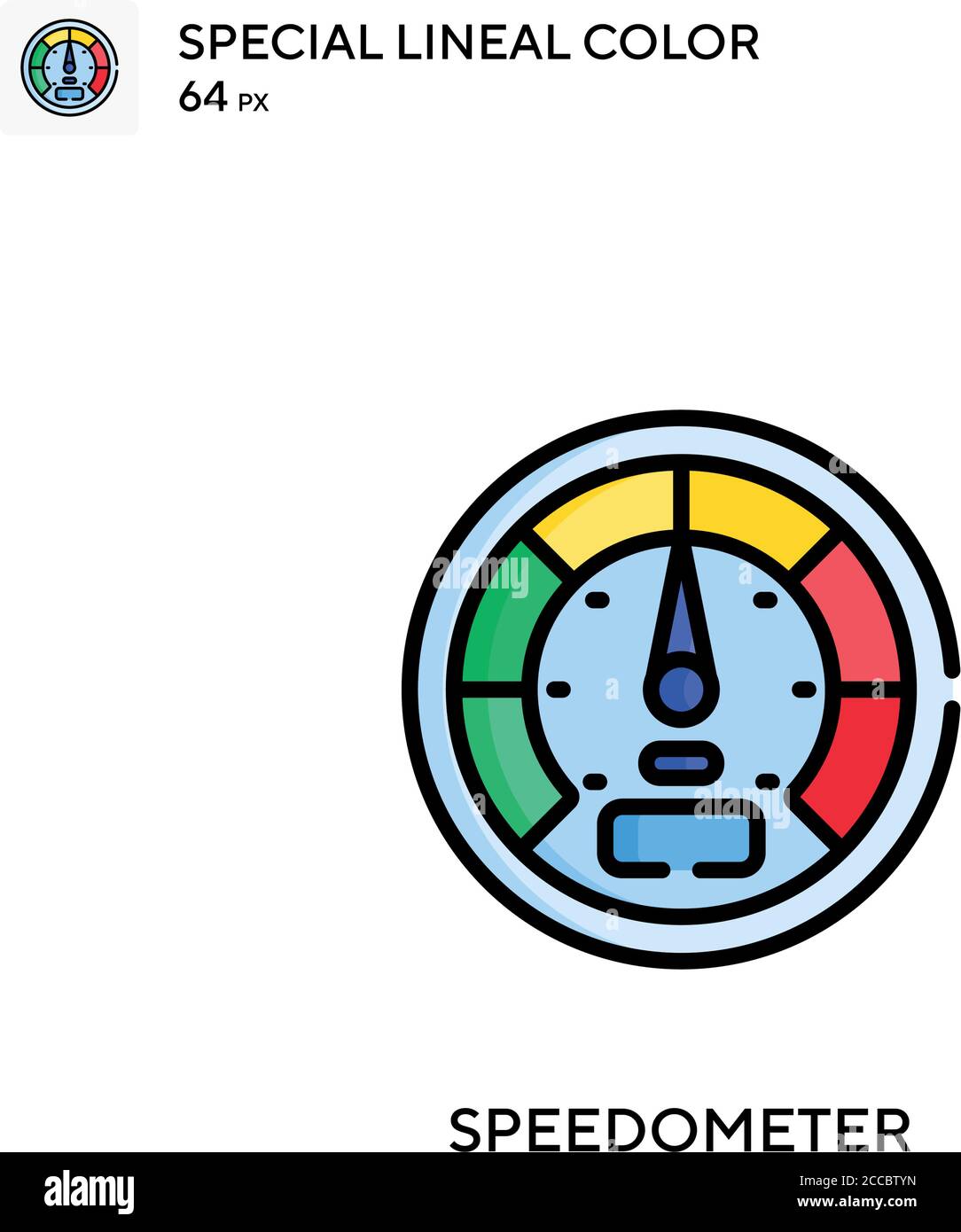 Speedometer Special lineal color icon. Illustration symbol design ...