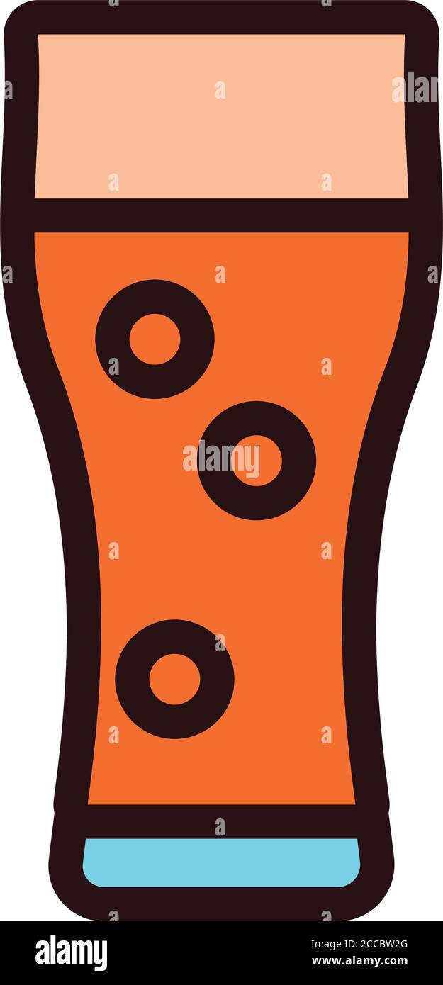 beer glass drink oktoberfest line and fill style icon vector ...