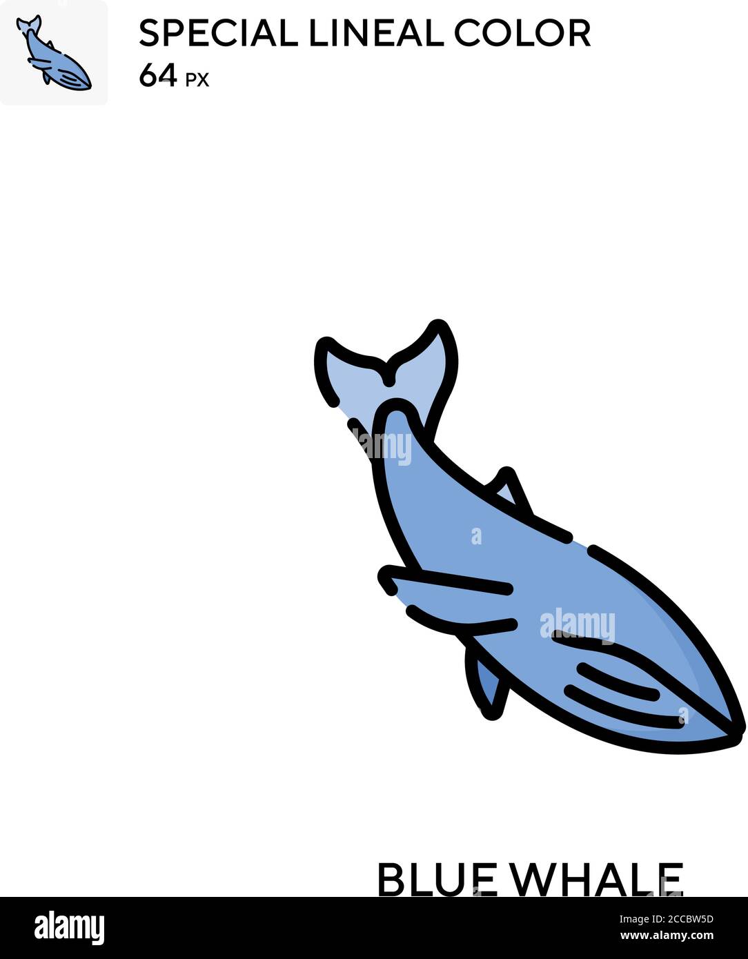 Blue whale Special lineal color icon. Illustration symbol design ...