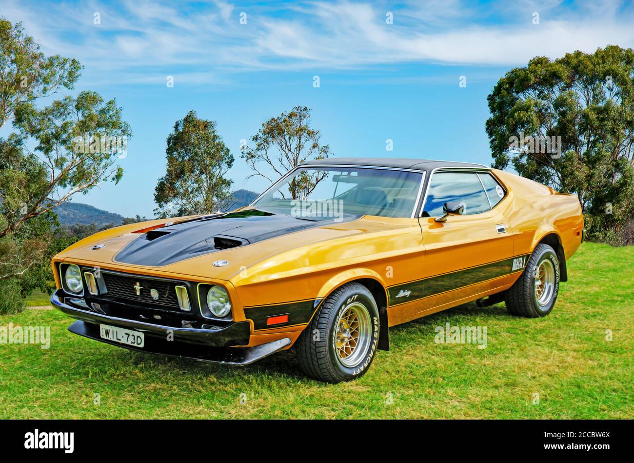 1973 Ford Mach 1 Mustang. Stock Photo