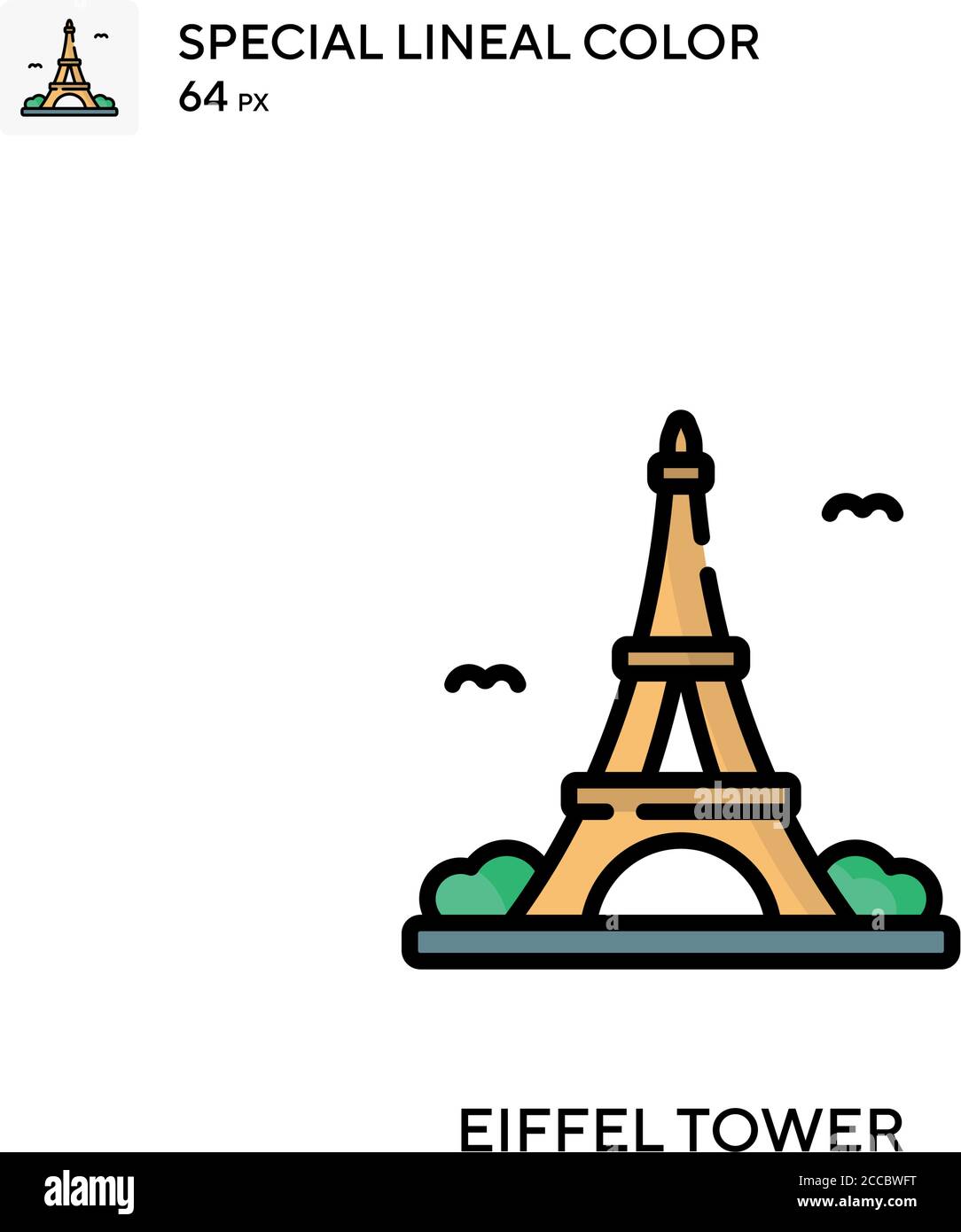 Eiffel tower Special lineal color icon. Illustration symbol design ...