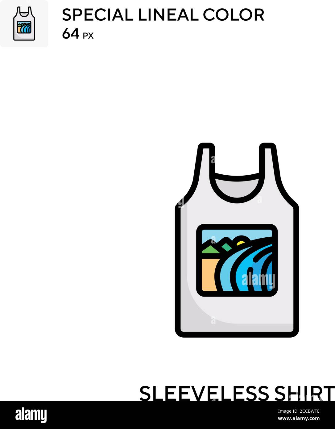 Sleeveless shirt Special lineal color icon. Illustration symbol design ...