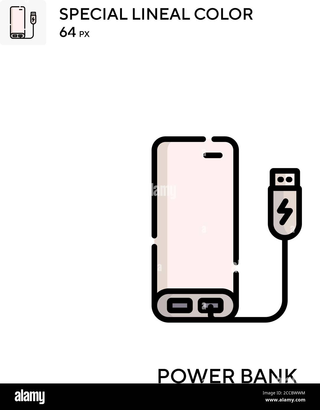 Power bank Special lineal color icon. Illustration symbol design template for web mobile UI element. Perfect color modern pictogram on editable stroke Stock Vector
