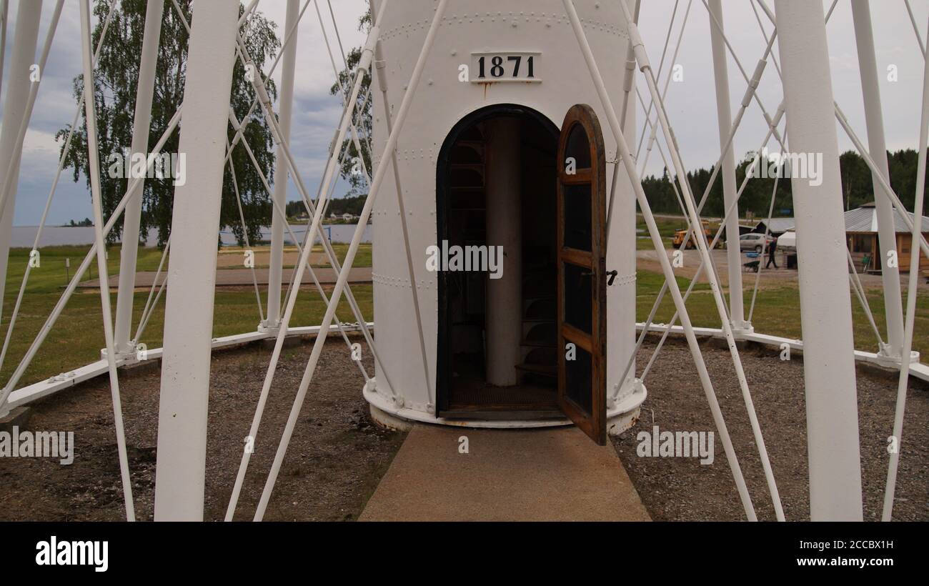 an old lightshouse , build in iron, norrland sweden Stock Photo