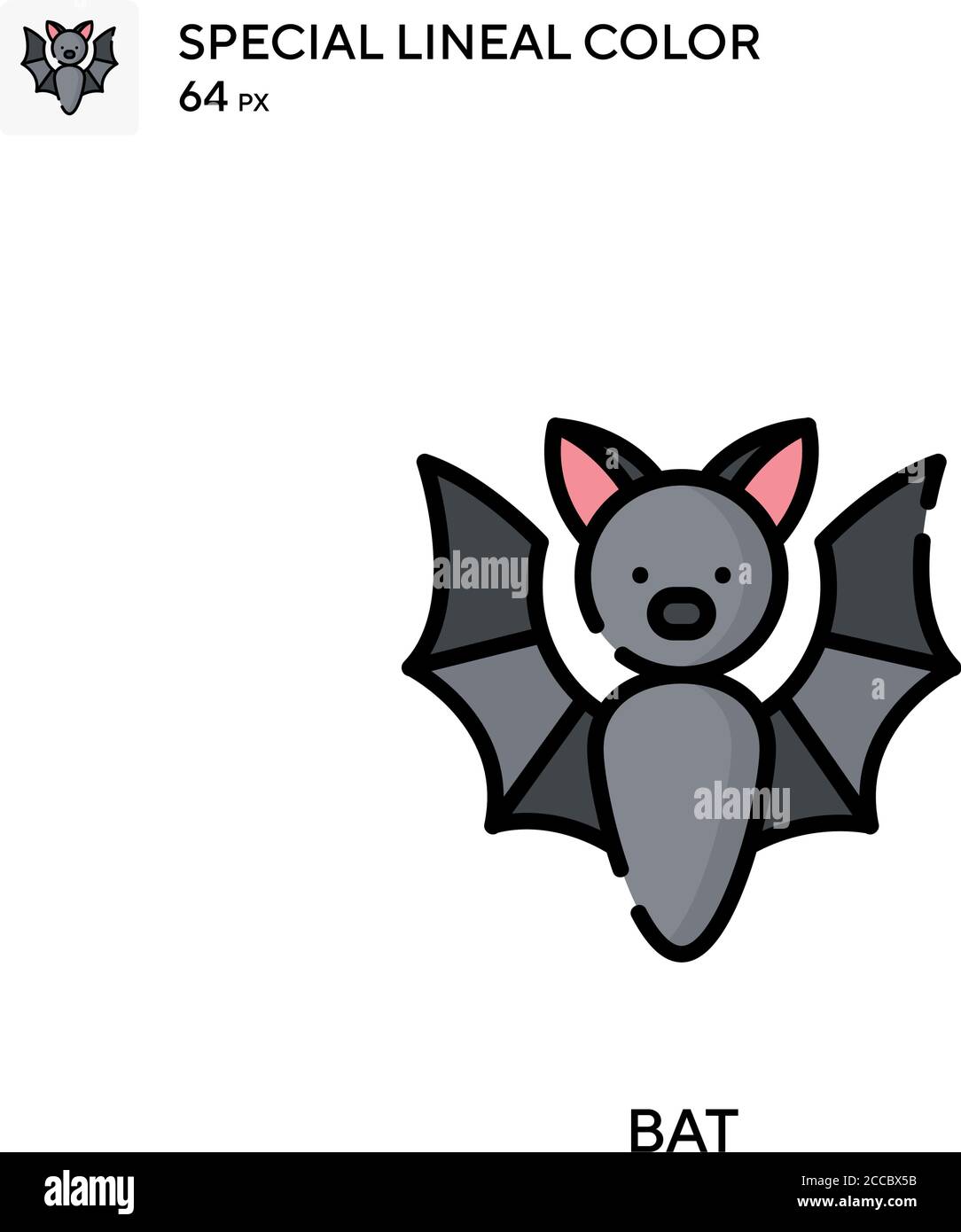 Bat Special lineal color icon. Illustration symbol design template for ...
