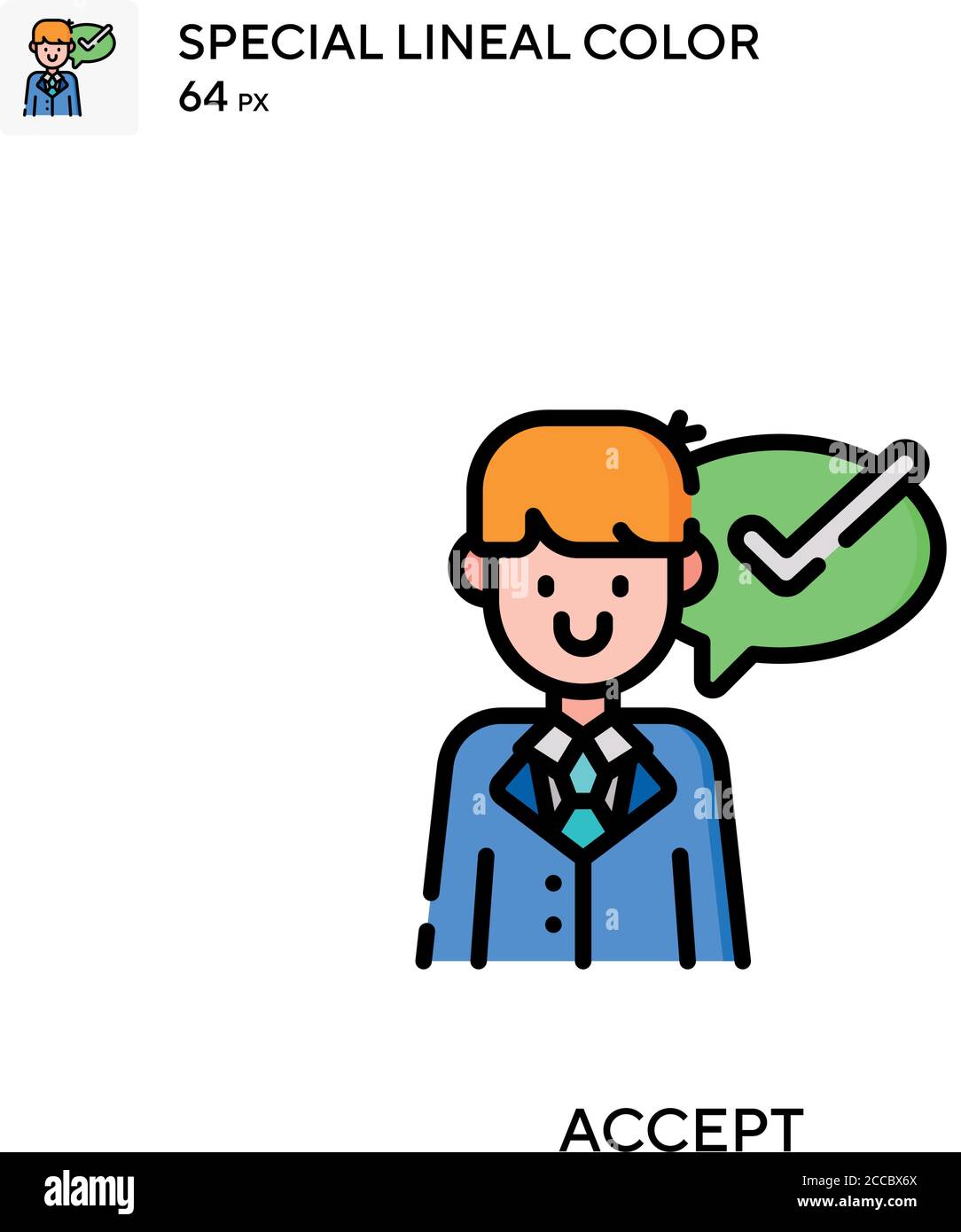 Accept Special lineal color icon. Illustration symbol design template ...