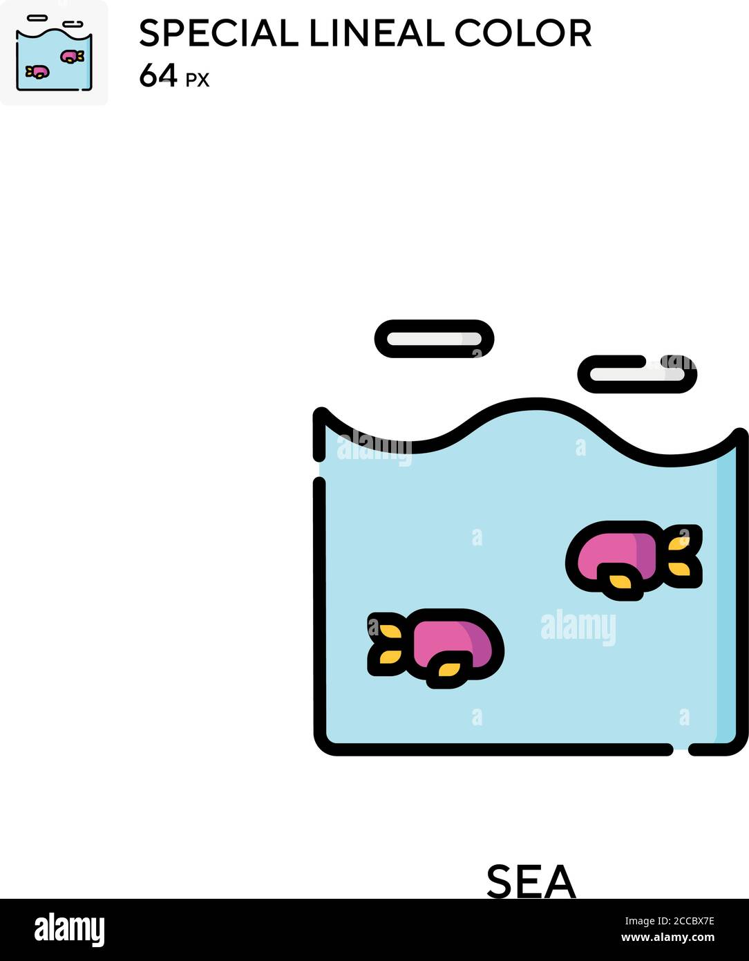 Sea Special lineal color icon. Illustration symbol design template for ...