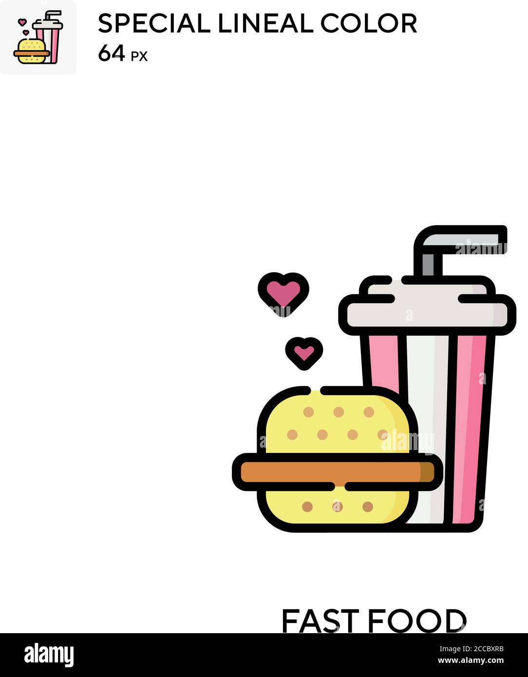 Fast food Special lineal color icon. Illustration symbol design ...