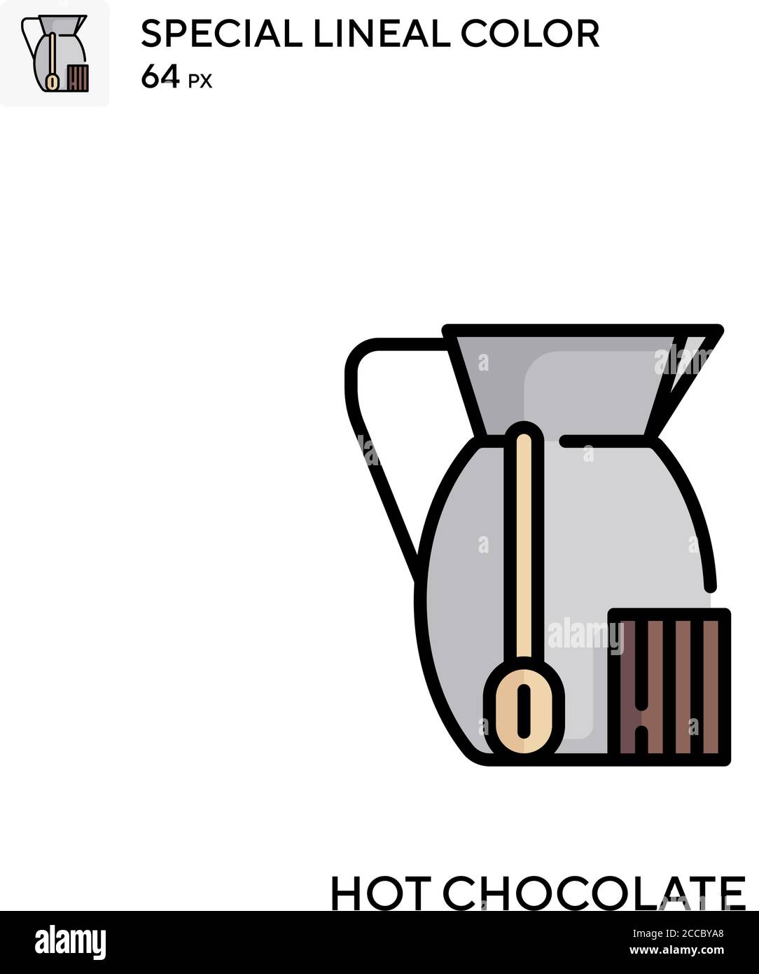 Hot chocolate Special lineal color icon. Illustration symbol design ...