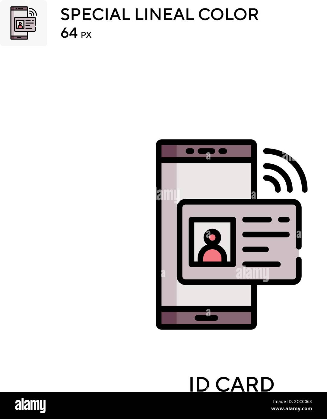 Id card Special lineal color icon. Illustration symbol design template ...