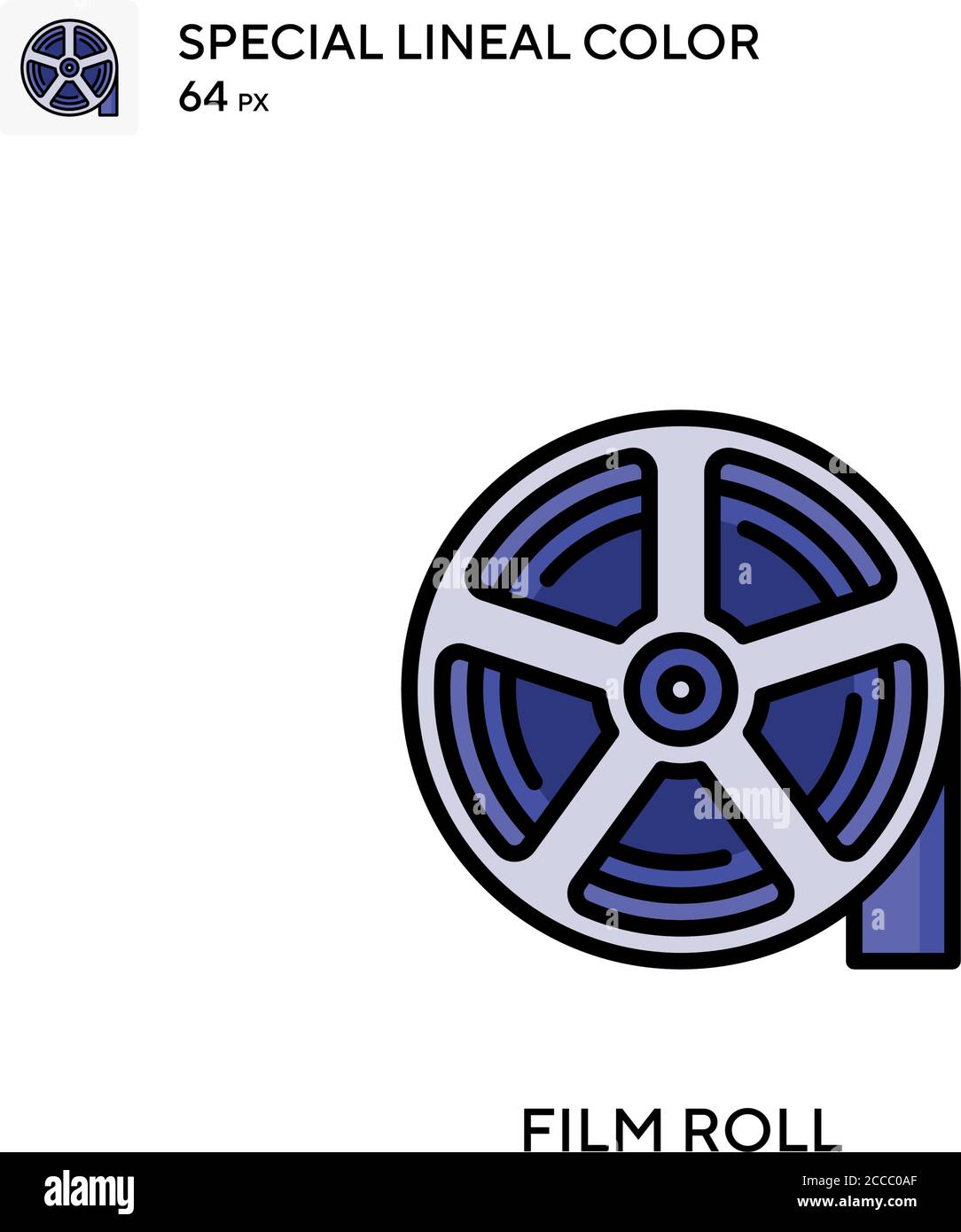 Film roll Special lineal color icon. Illustration symbol design ...