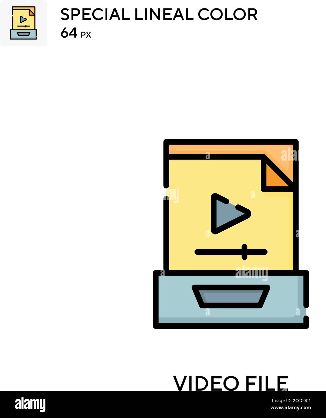Video file Special lineal color icon. Illustration symbol design ...