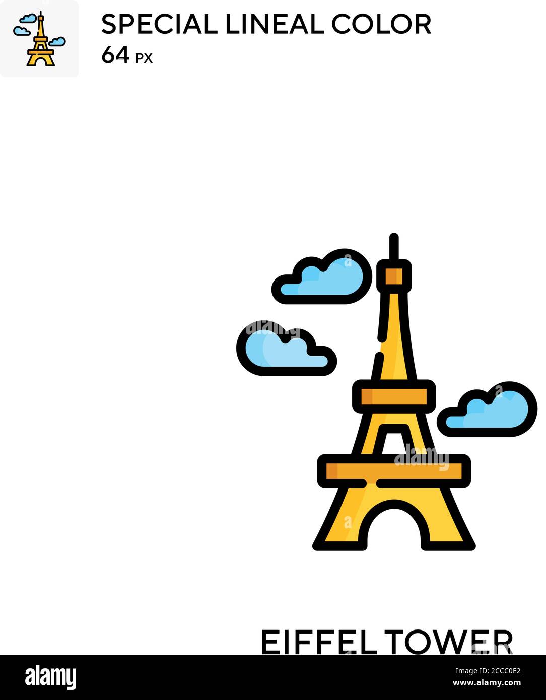 Eiffel tower Special lineal color icon. Illustration symbol design ...