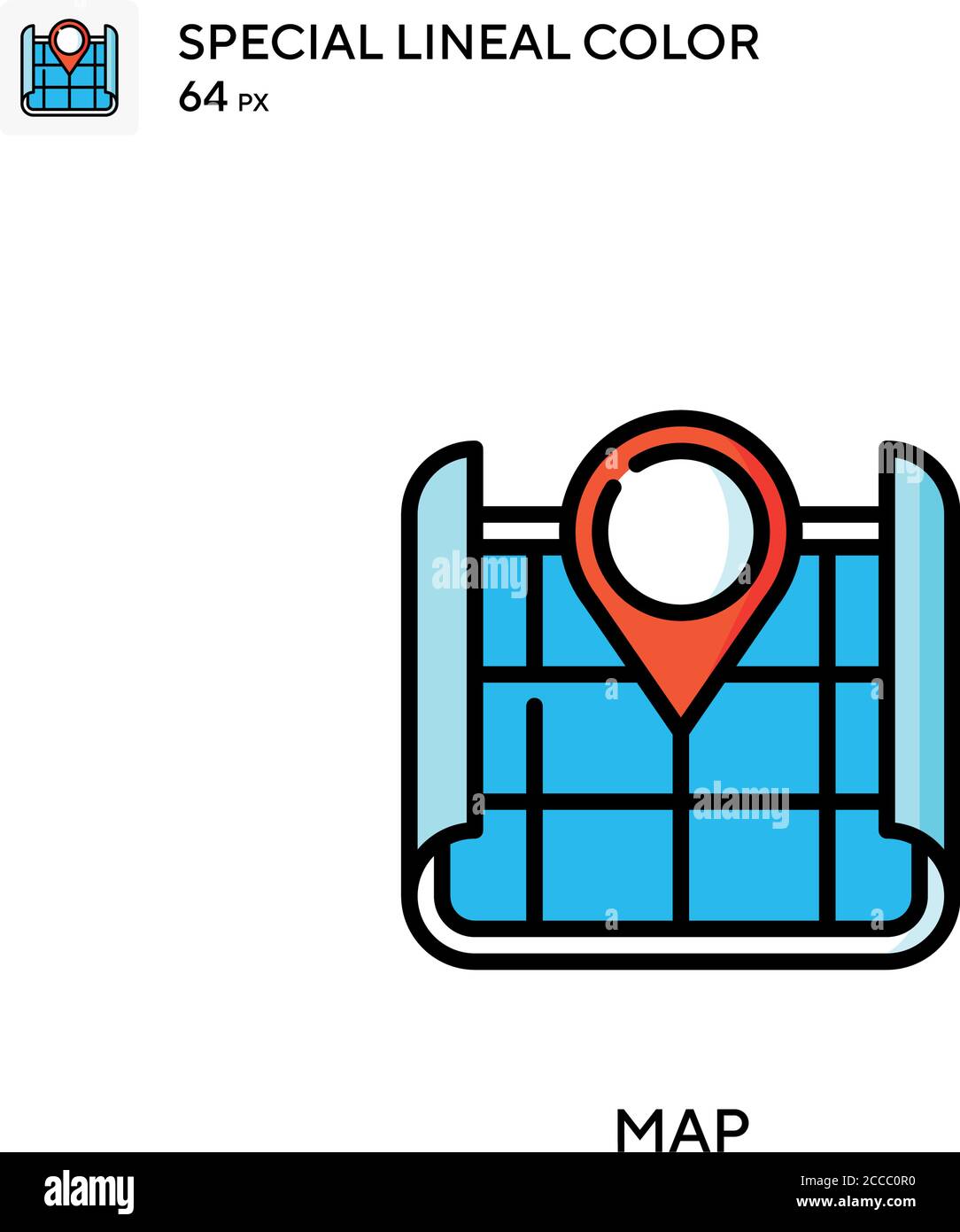 Map Special lineal color icon. Illustration symbol design template for ...
