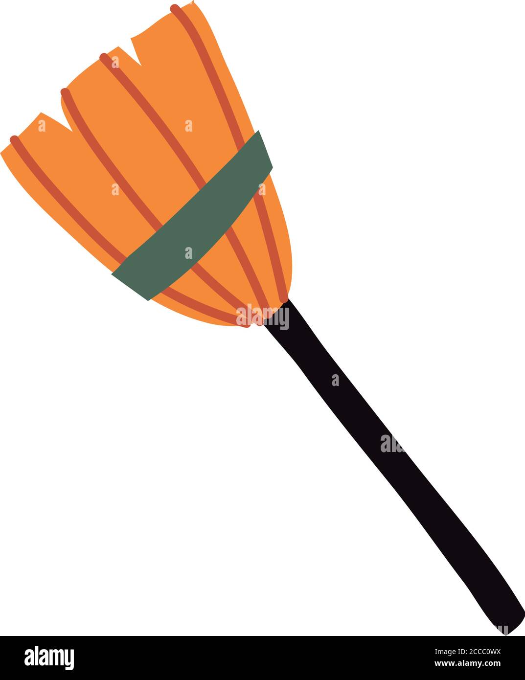 witch broom flat style icon vector illustration design Stock Vector ...
