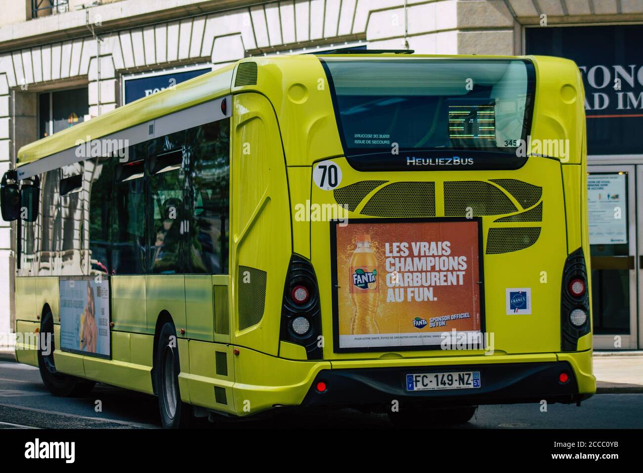Reims France August 20, 2020 View of a traditional city bus for ...