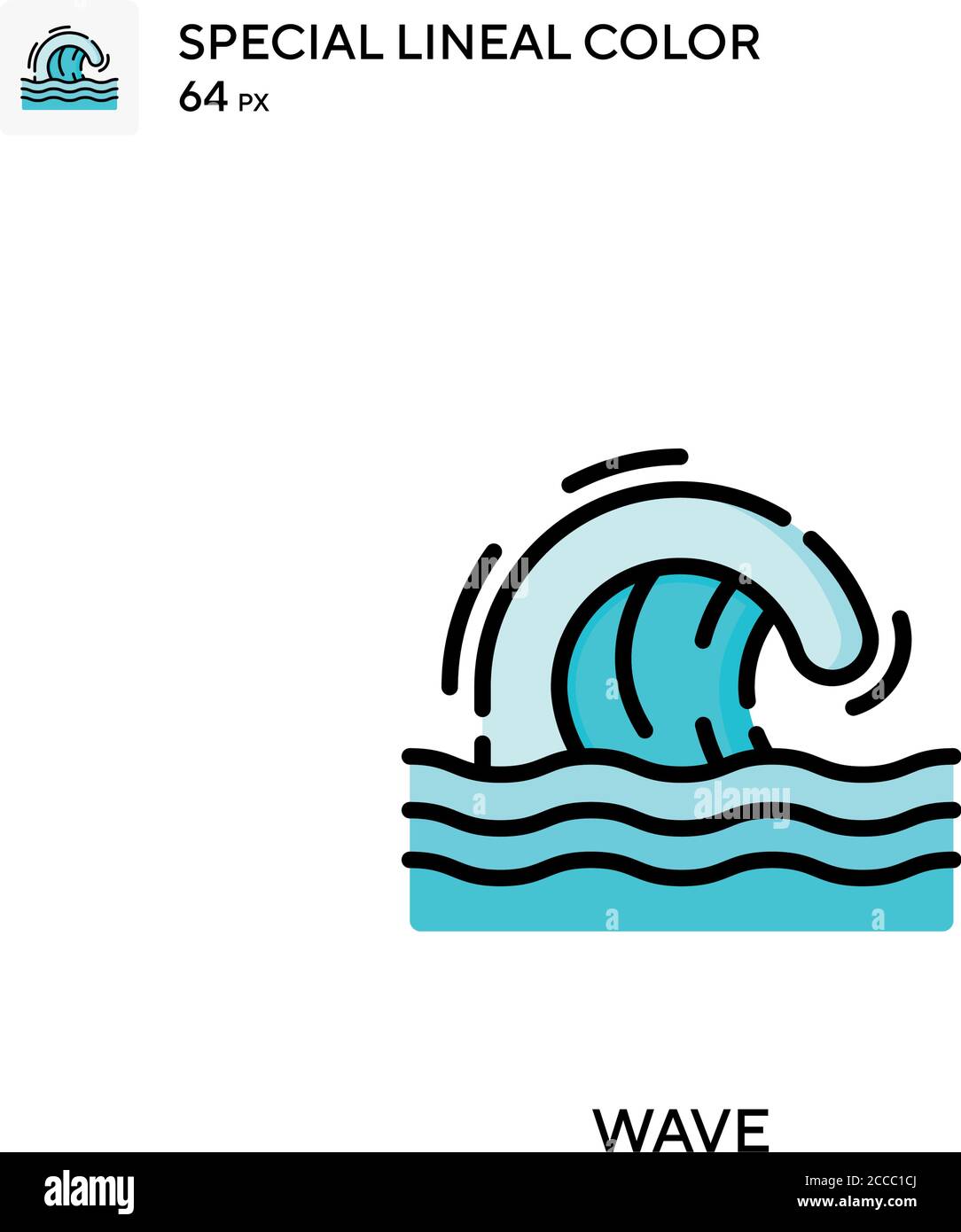 Wave Special lineal color icon. Illustration symbol design template for ...