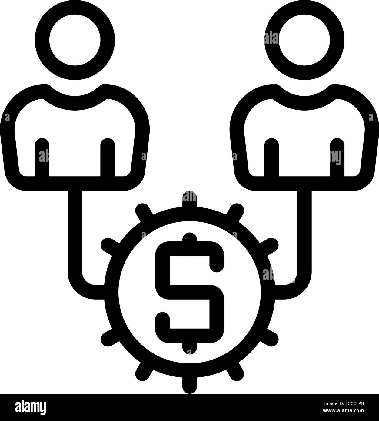 Pension compesation icon, outline style Stock Vector