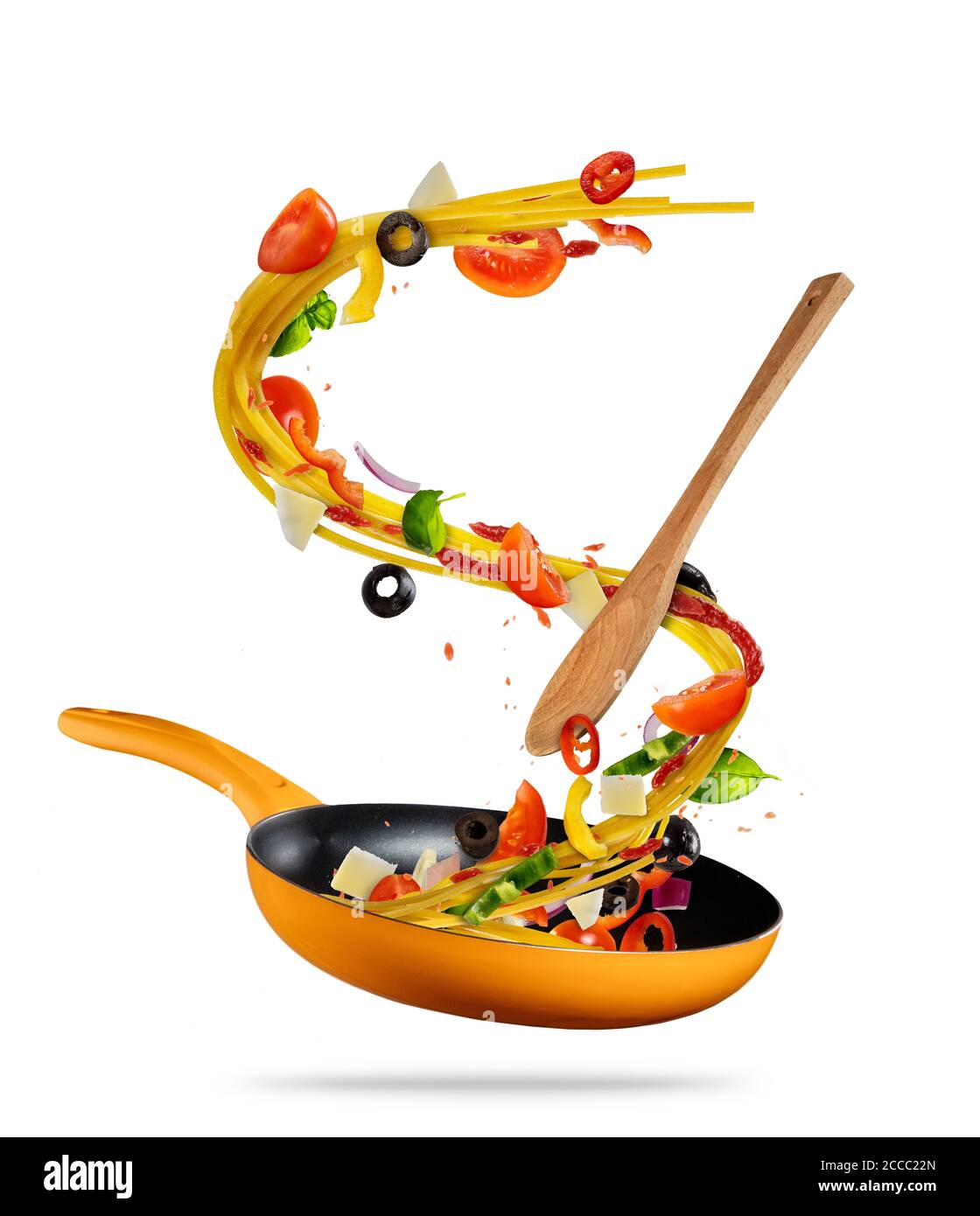 Flying food pan Cut Out Stock Images & Pictures - Alamy