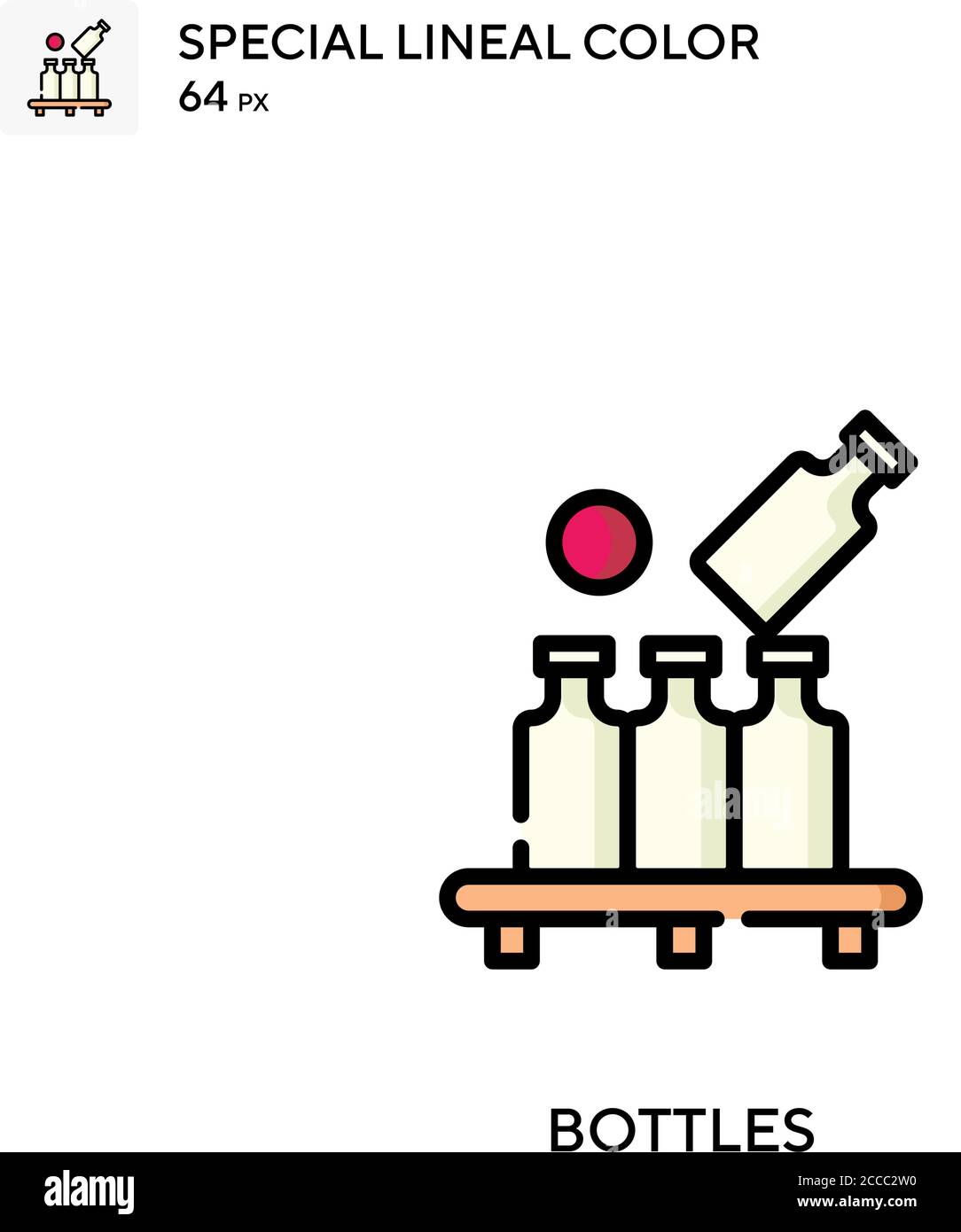 Bottles Special lineal color icon. Illustration symbol design template ...