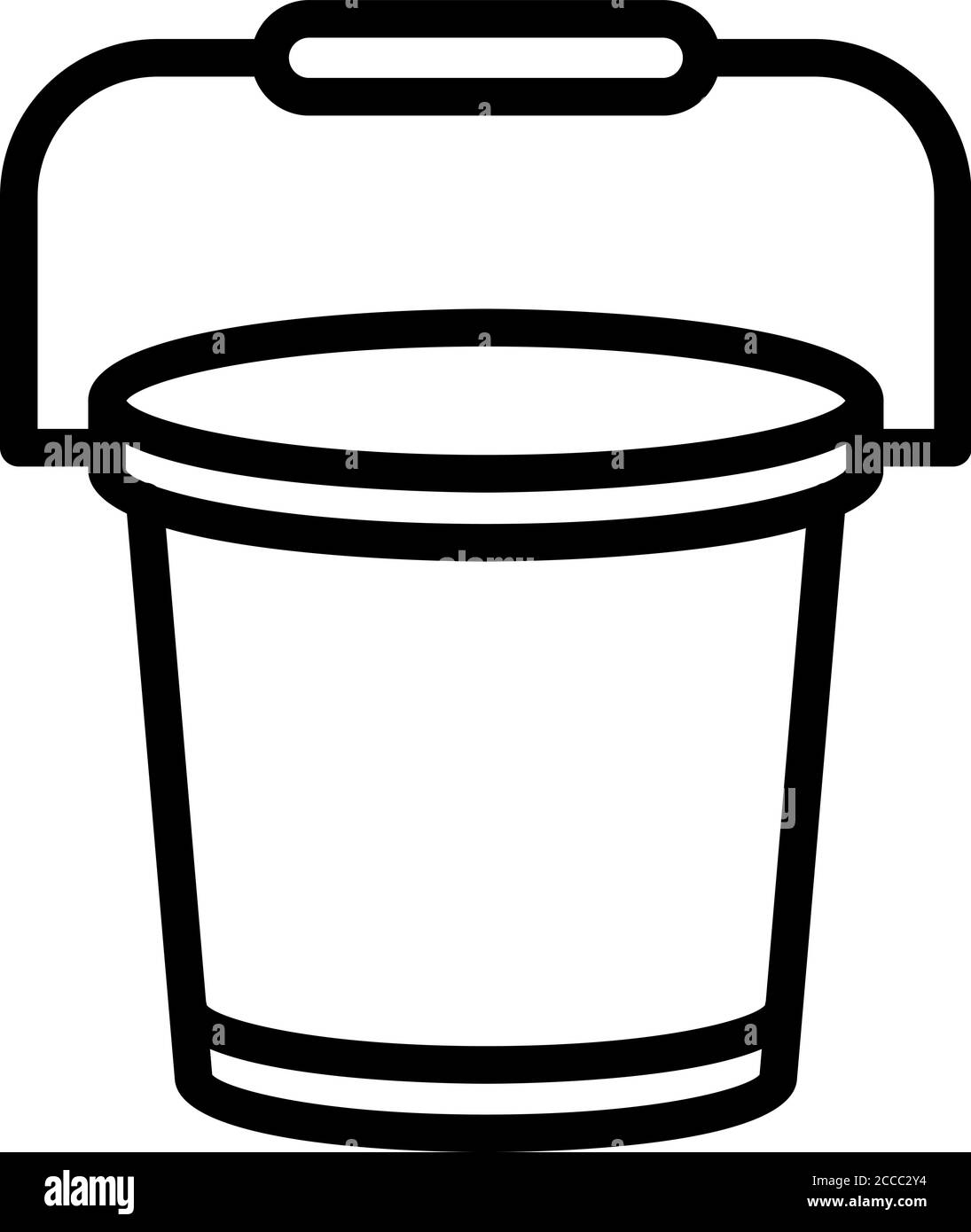 Garden bucket icon, outline style Stock Vector
