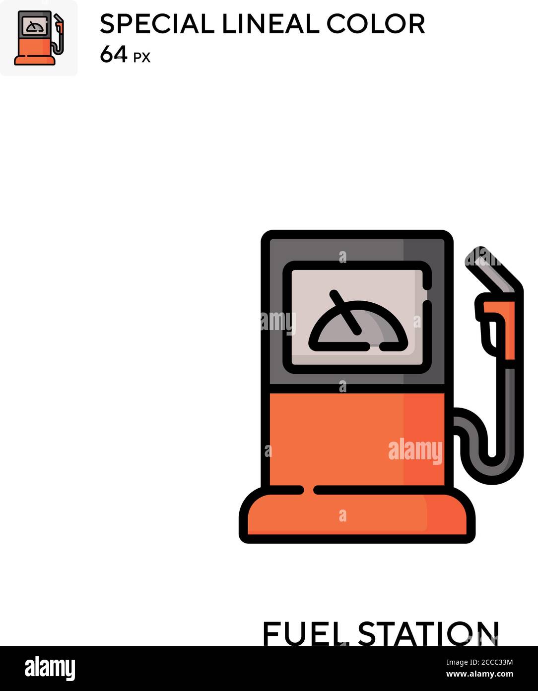 Fuel station Special lineal color icon. Illustration symbol design ...