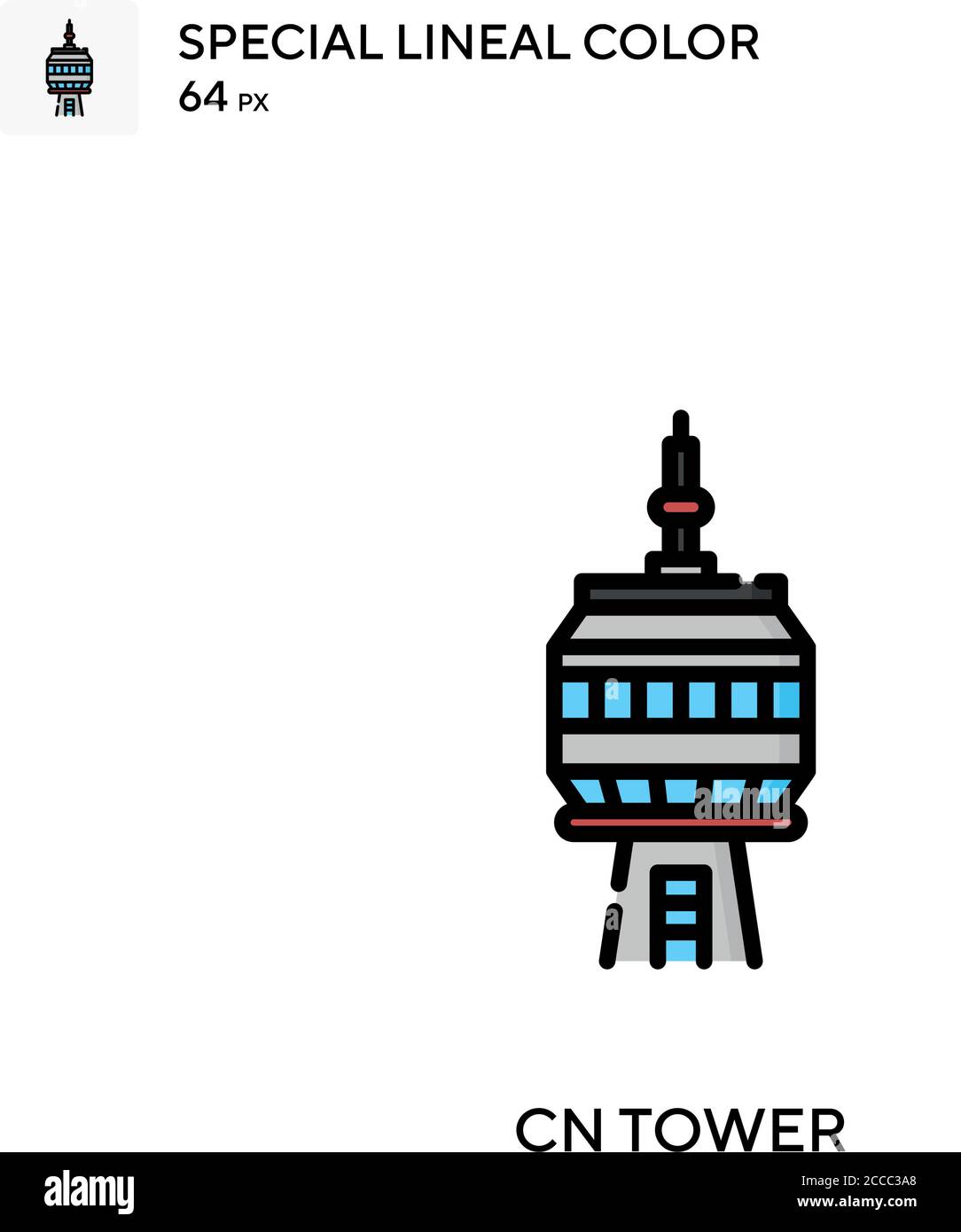 Cn tower Special lineal color icon. Illustration symbol design template ...