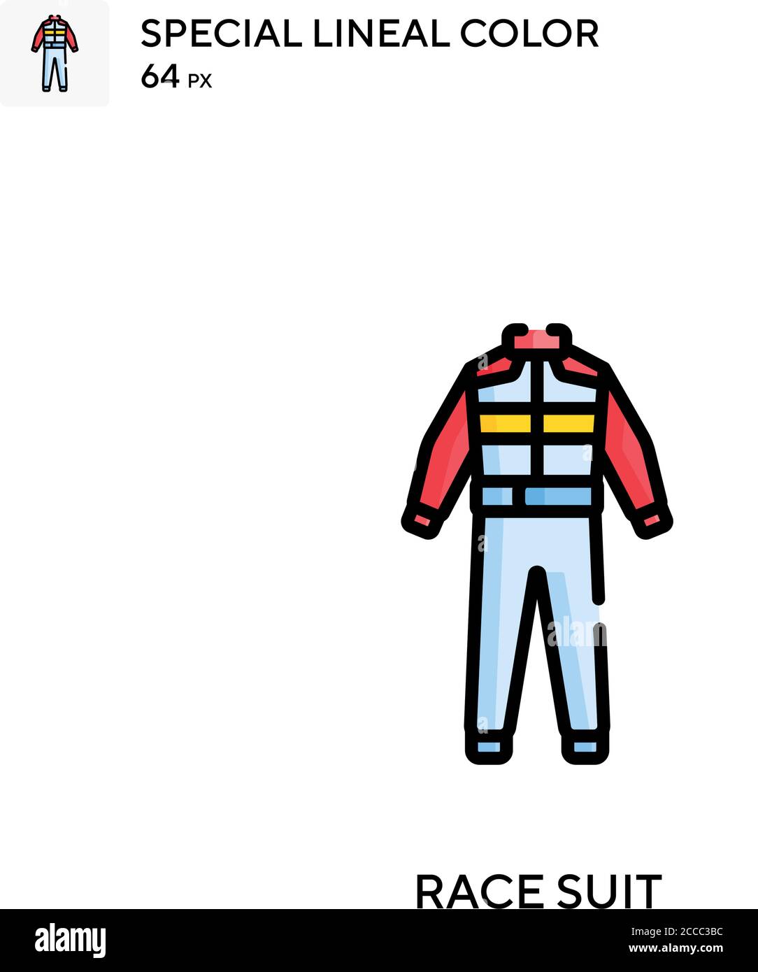 Race suit Special lineal color icon. Illustration symbol design ...