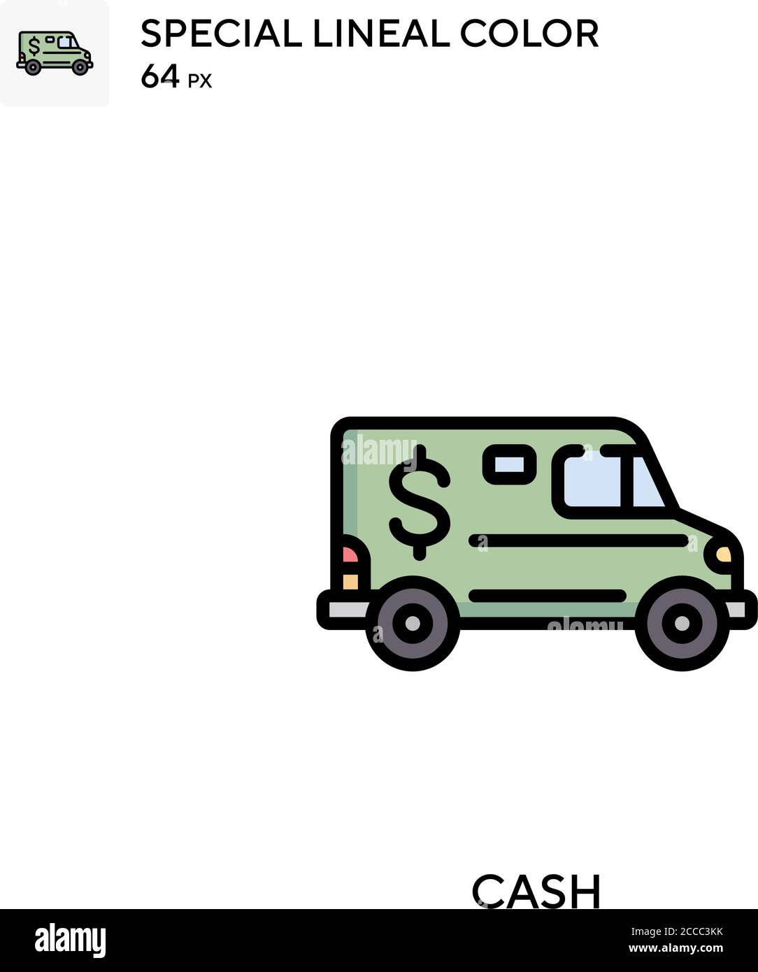 Cash Special lineal color icon. Illustration symbol design template for ...