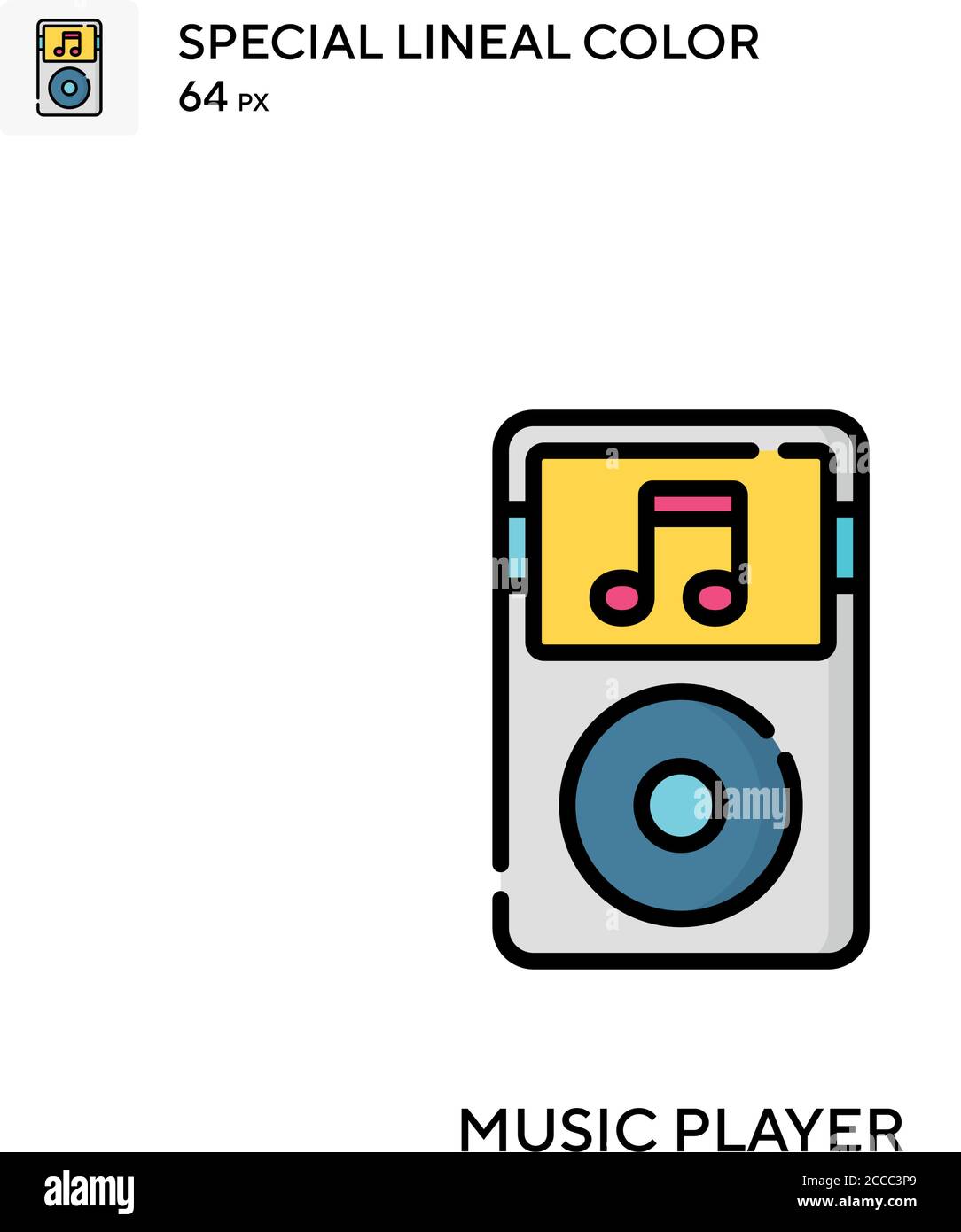 Music player Special lineal color icon. Illustration symbol design ...
