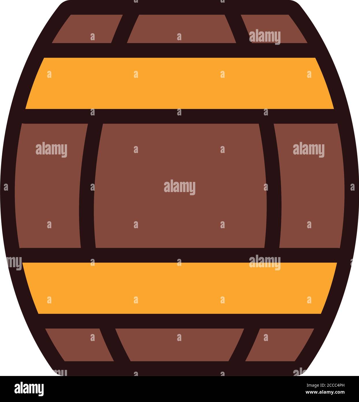 beer barrel wooden oktoberfest line and fill style icon vector ...